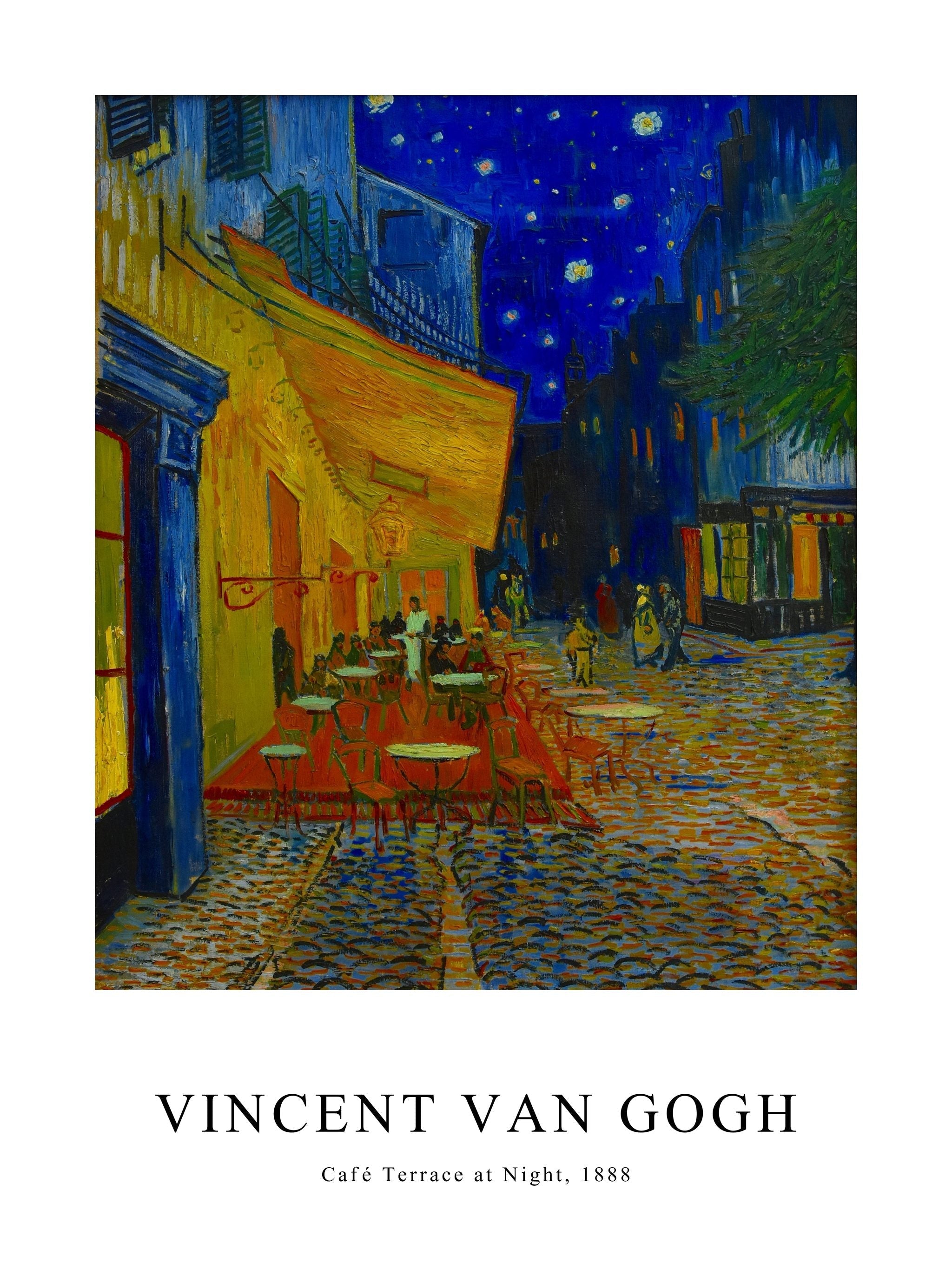 Café Terrace at Night Poster