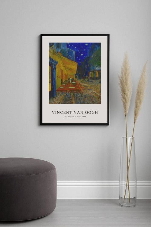 Café Terrace at Night Poster