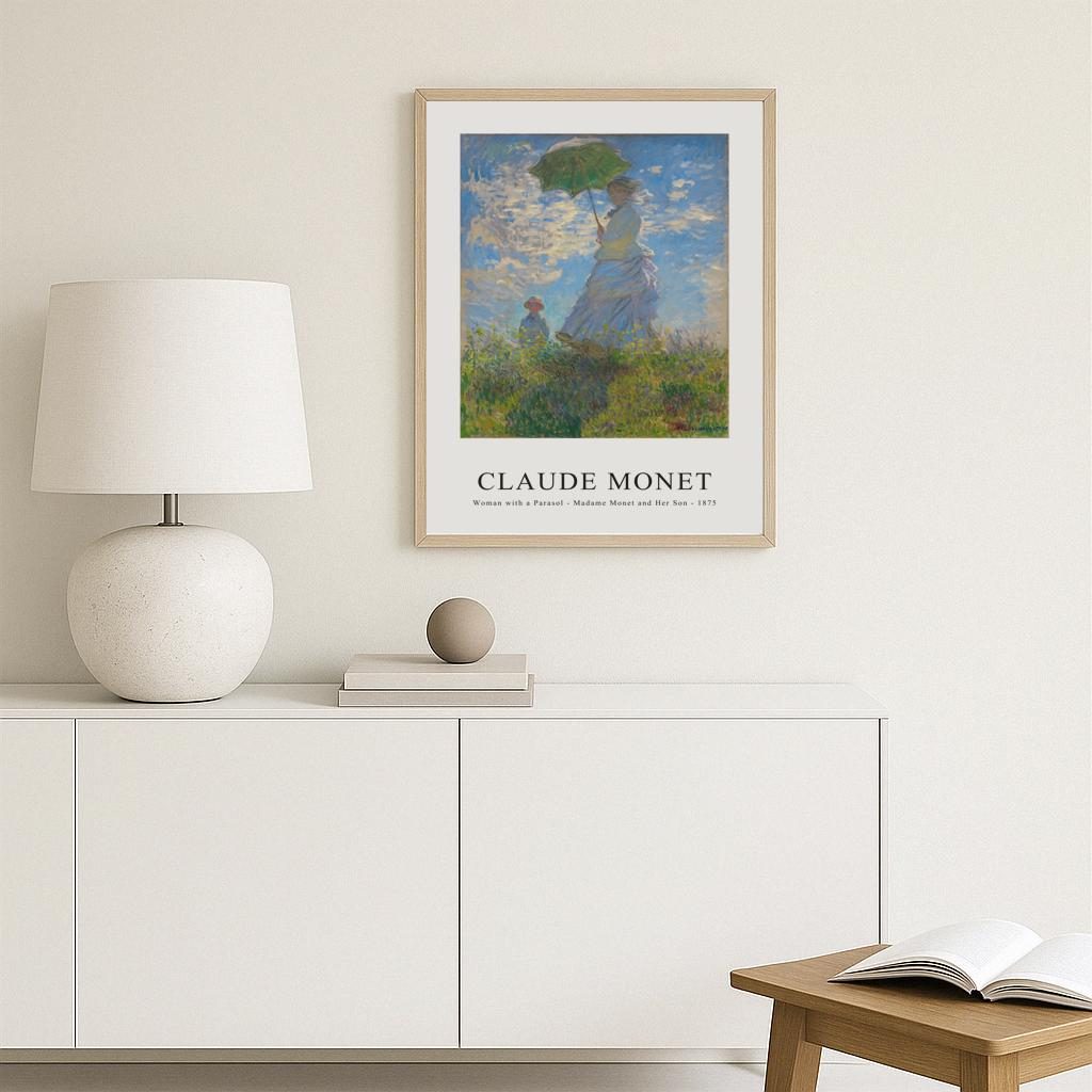 Woman with a Parasol - Madame Monet and Her Son Poster