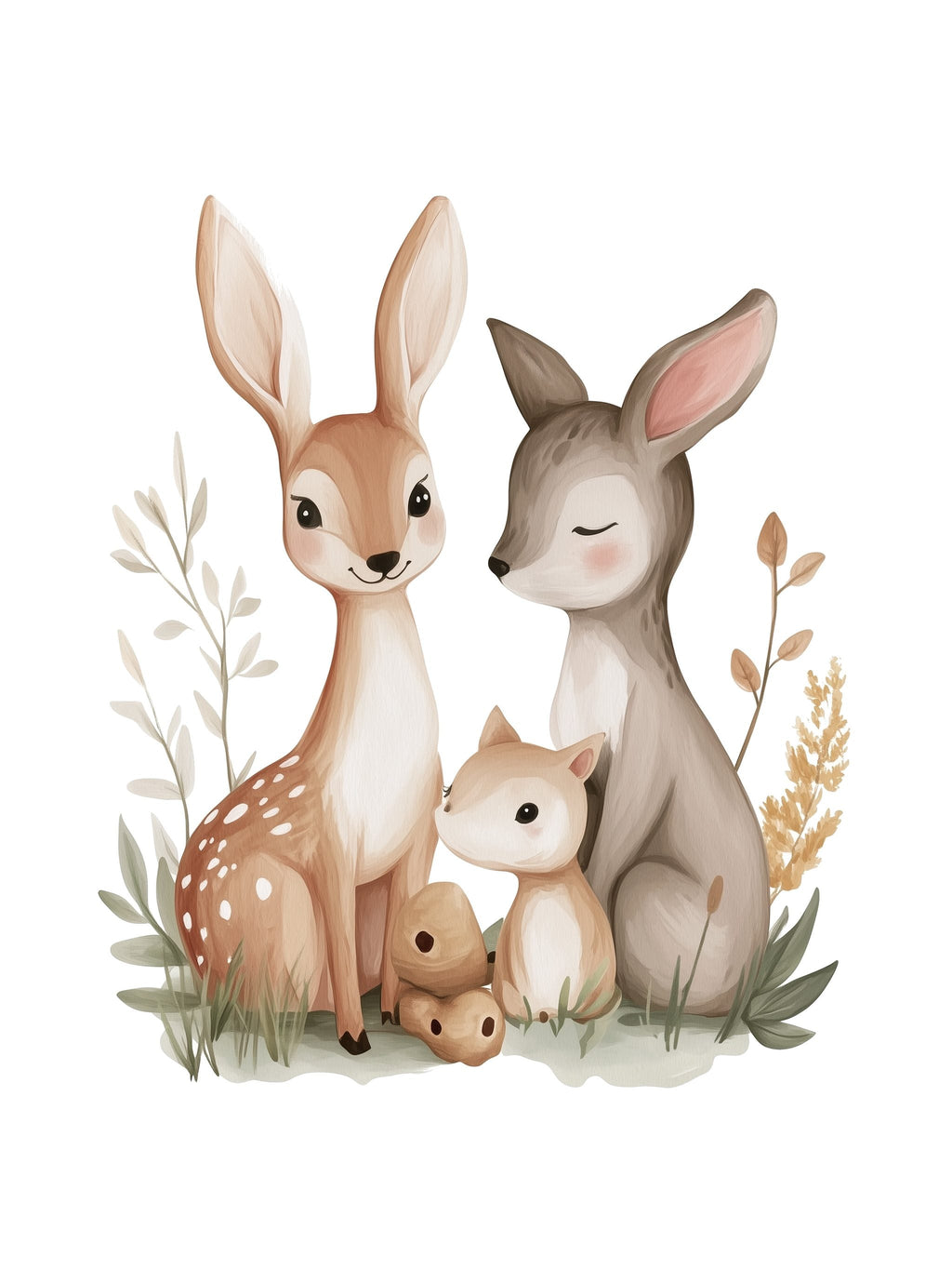 Woodland Animal Family Poster
