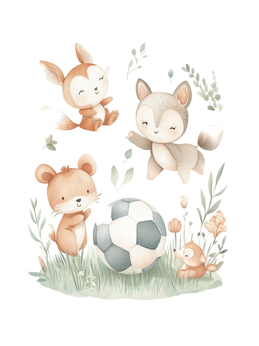 Forest Animal Soccer Poster