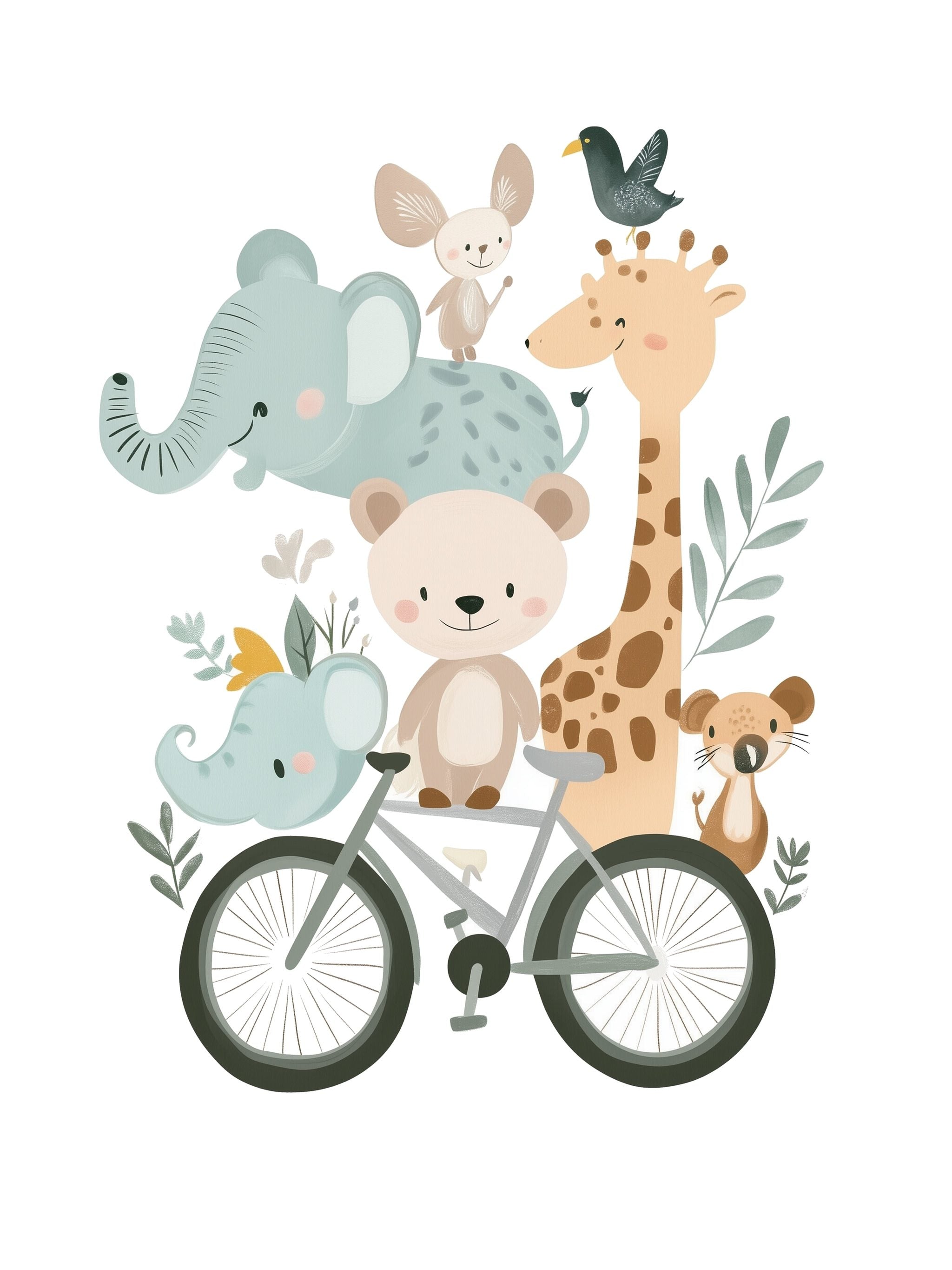 Bicycle Animal Friends Poster