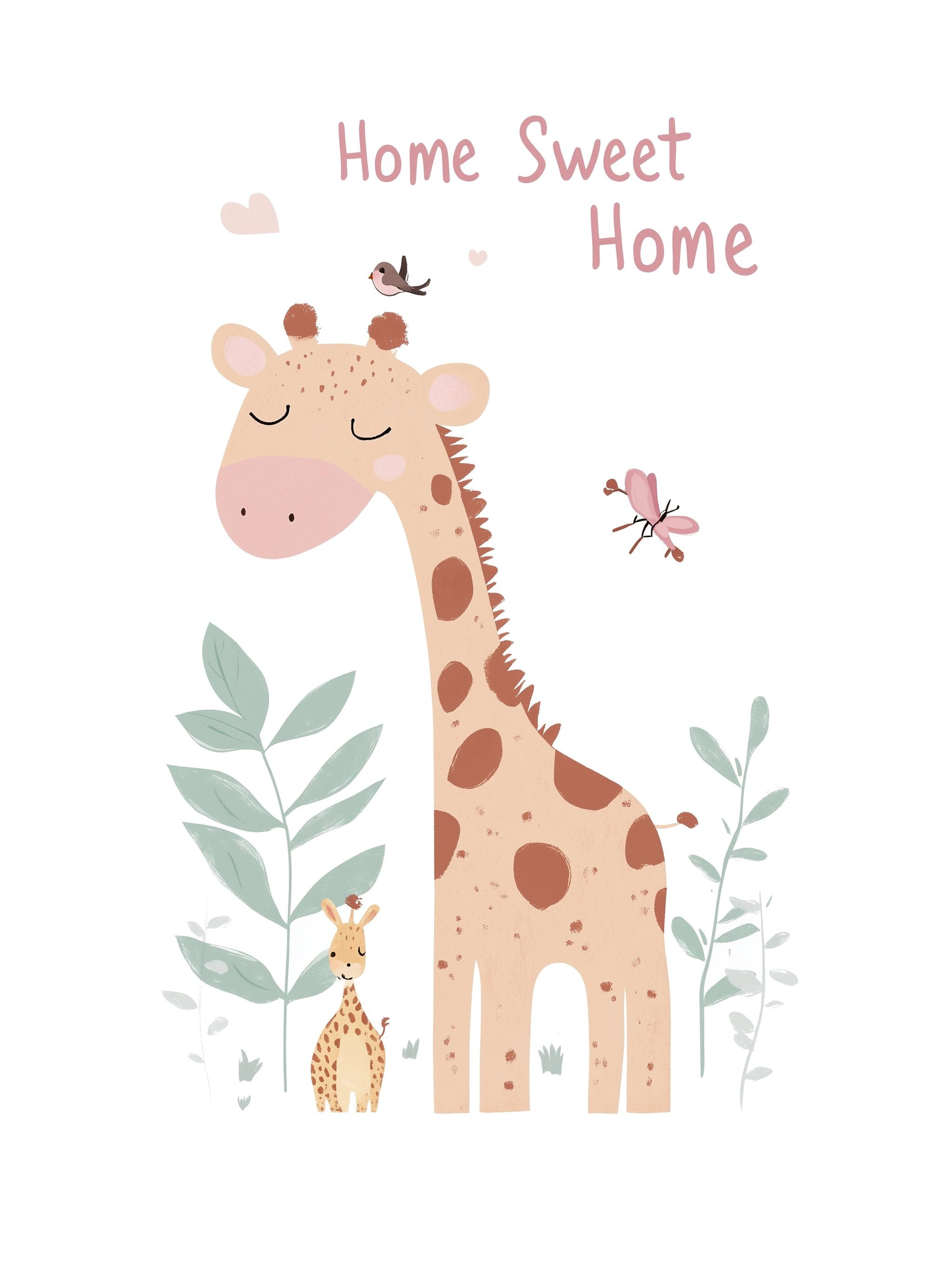 Home Sweet Home Giraffe Poster