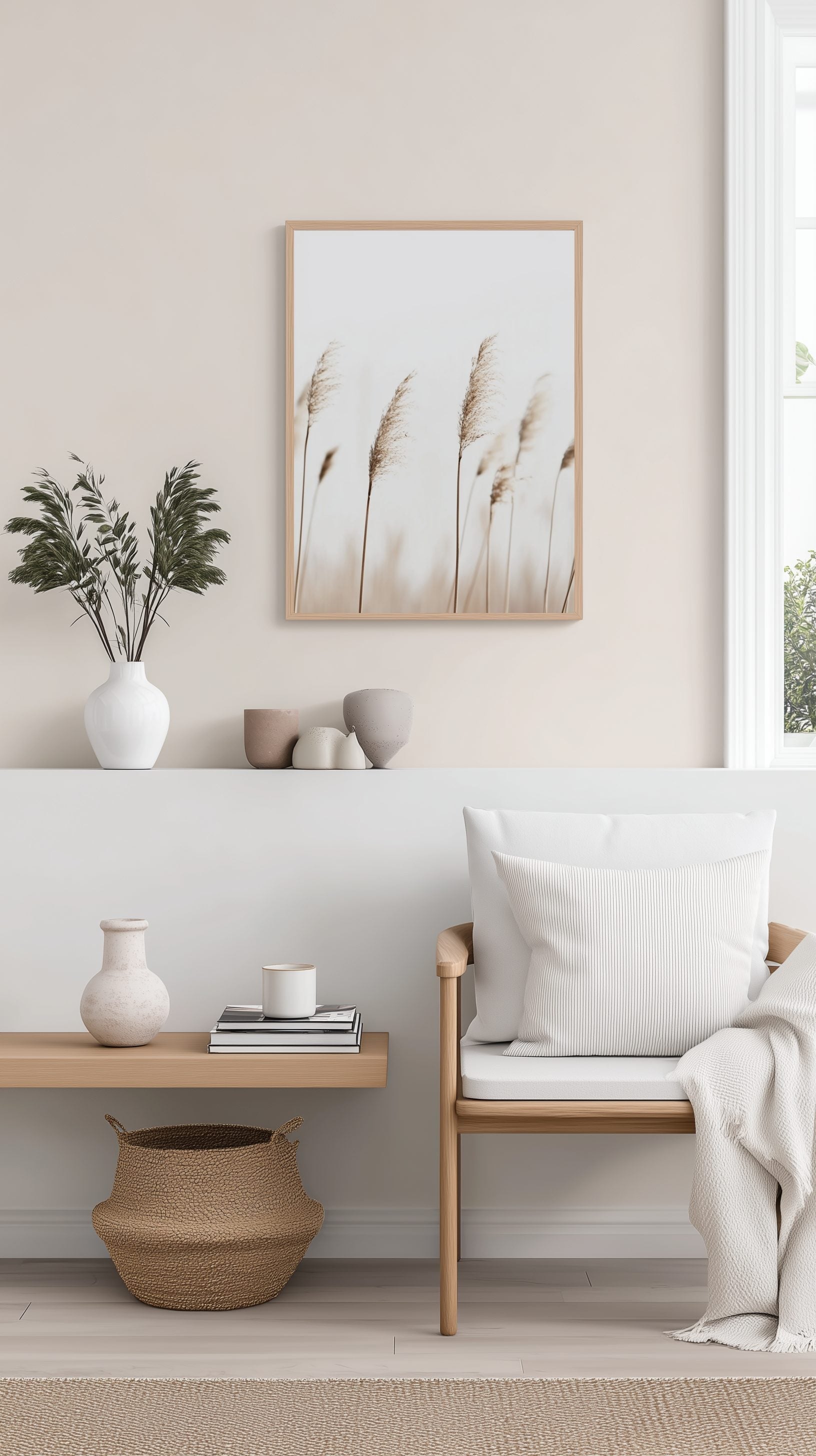 Golden Reeds in Wind Poster