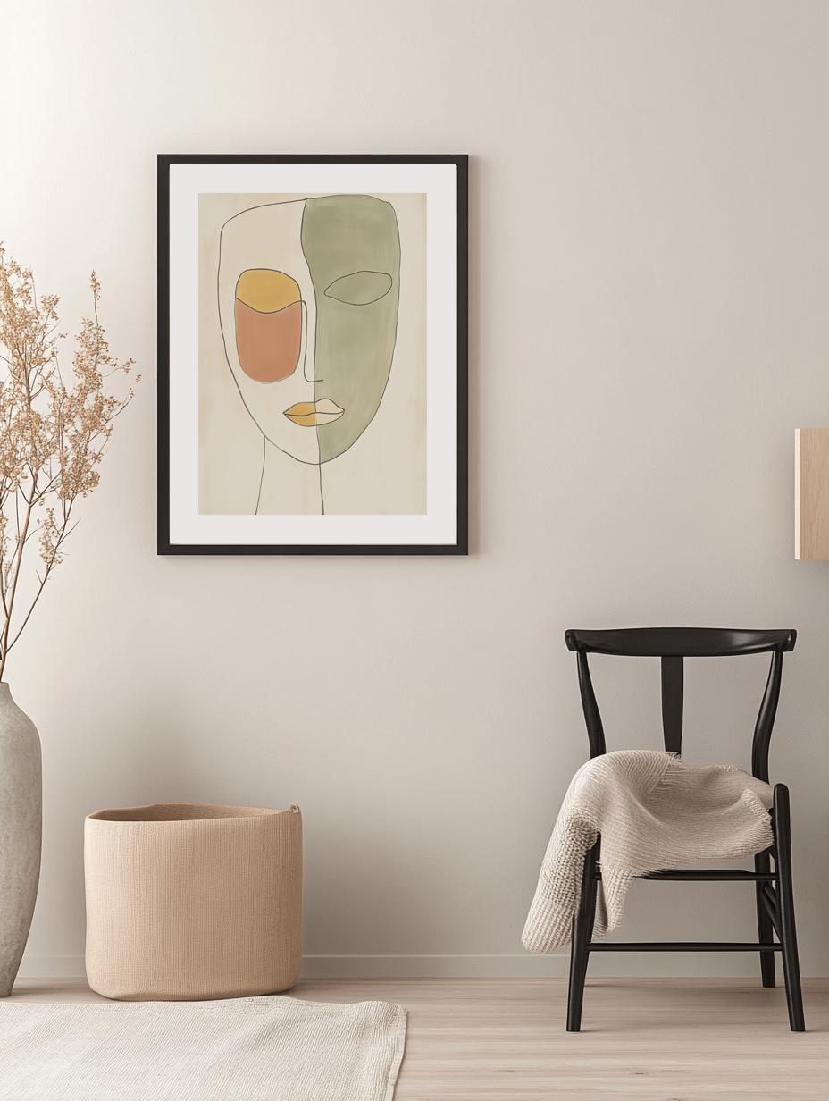 Boho Abstract Face Poster