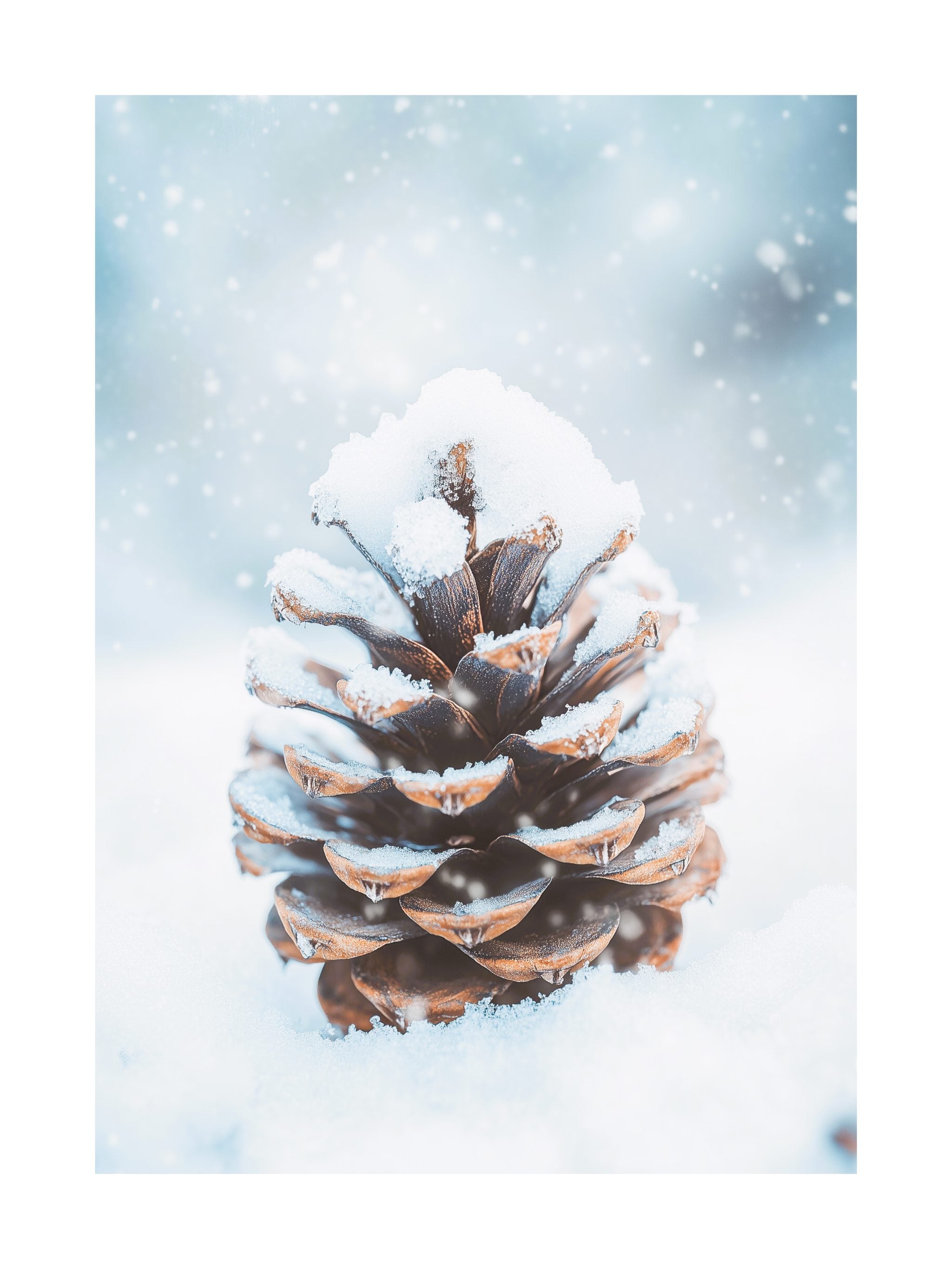Snowy Pinecone Poster