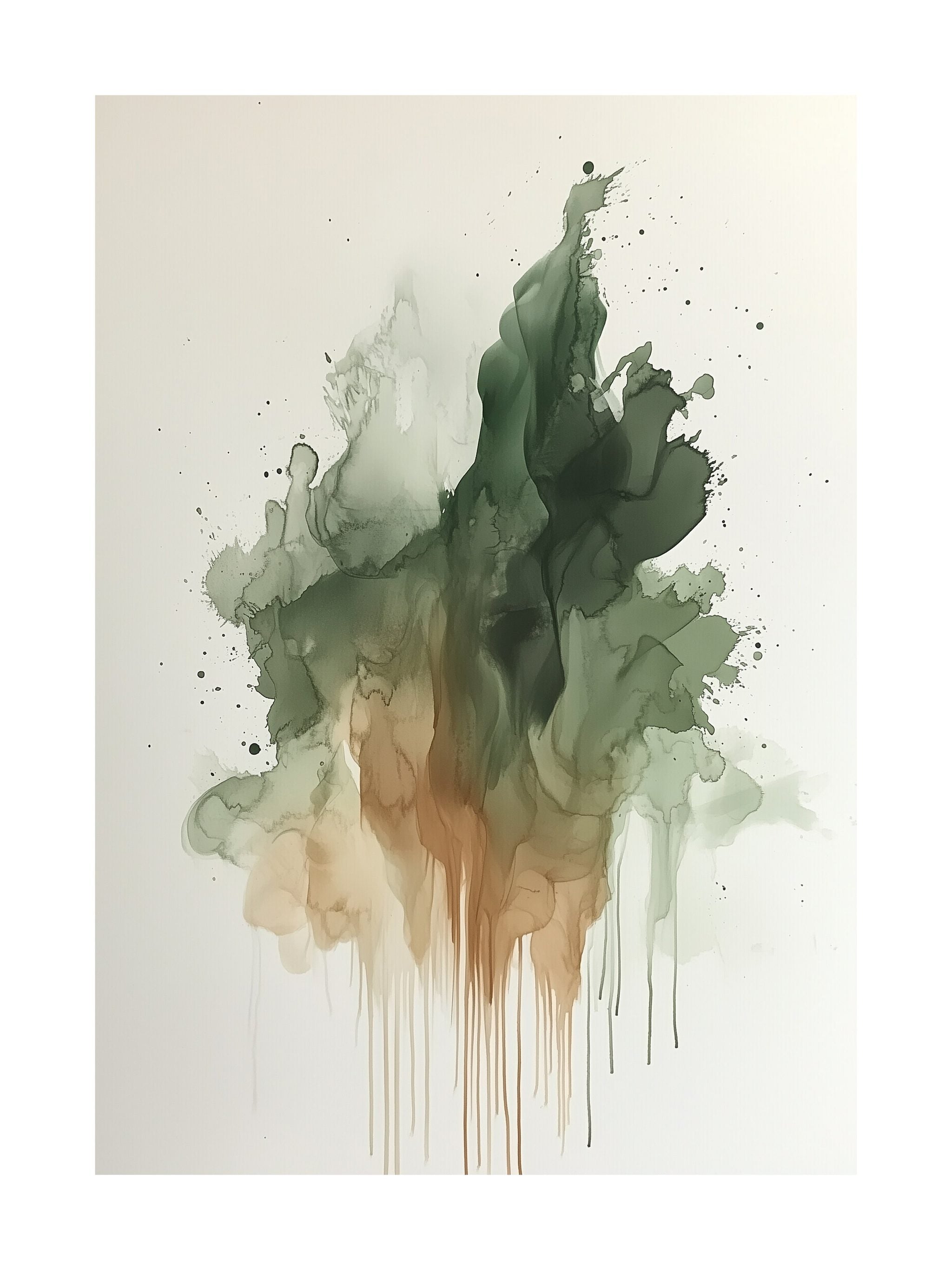 Green Harmony Watercolor Poster