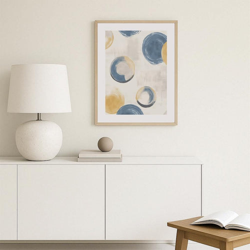 Blue & Gold Circles Poster
