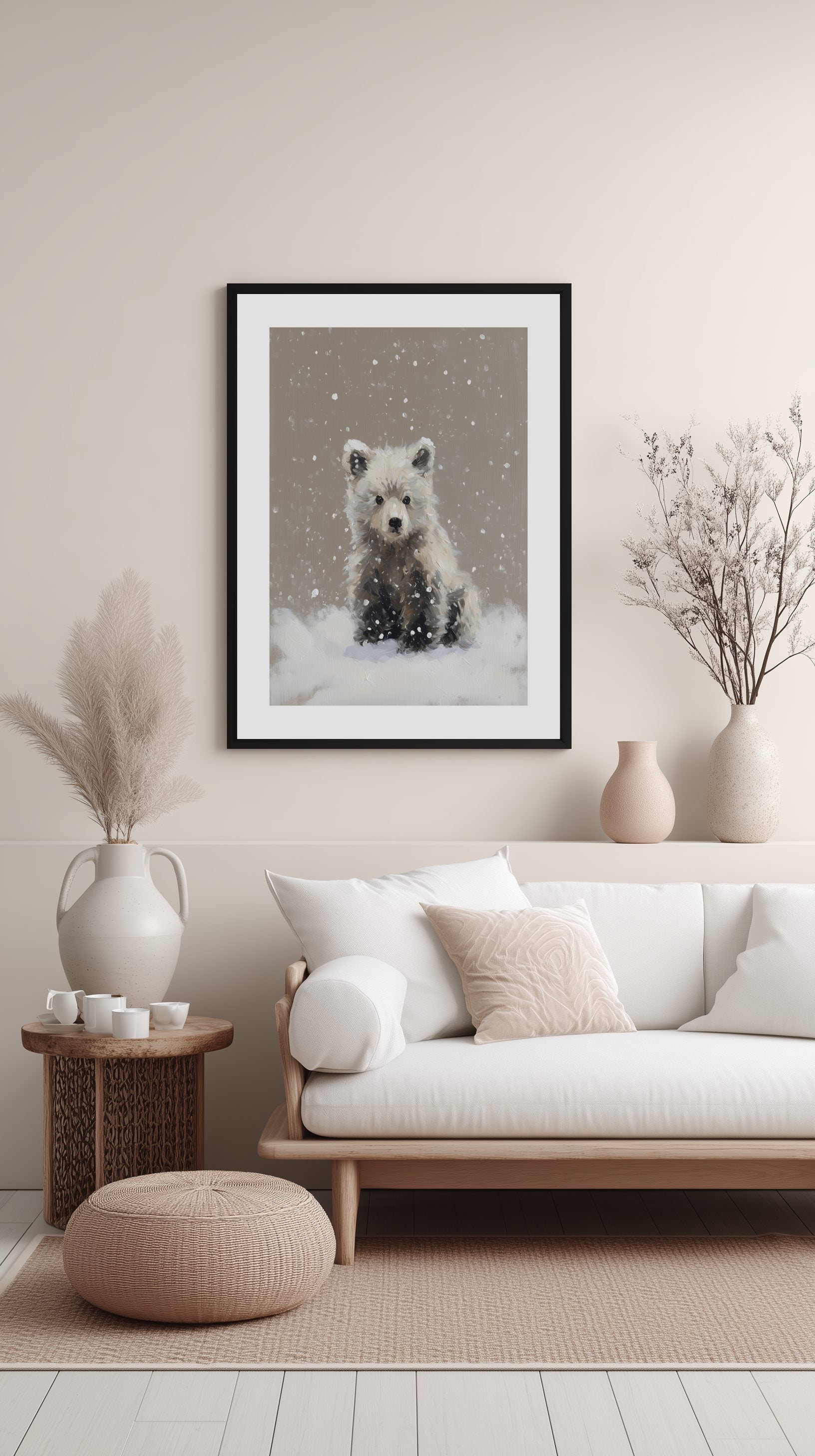 Snow Bear Cub Poster