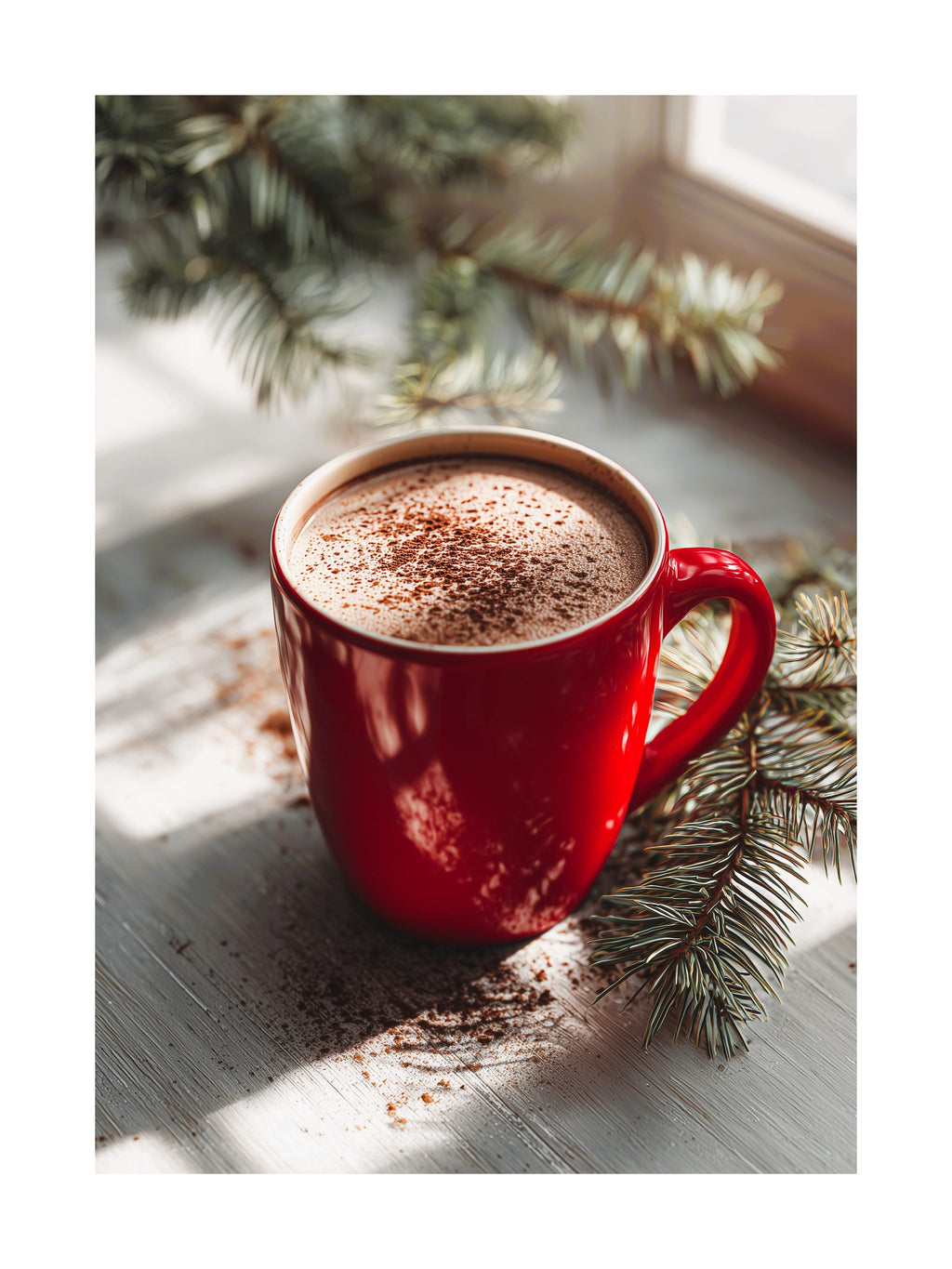 Red Mug of Hot Cocoa Poster