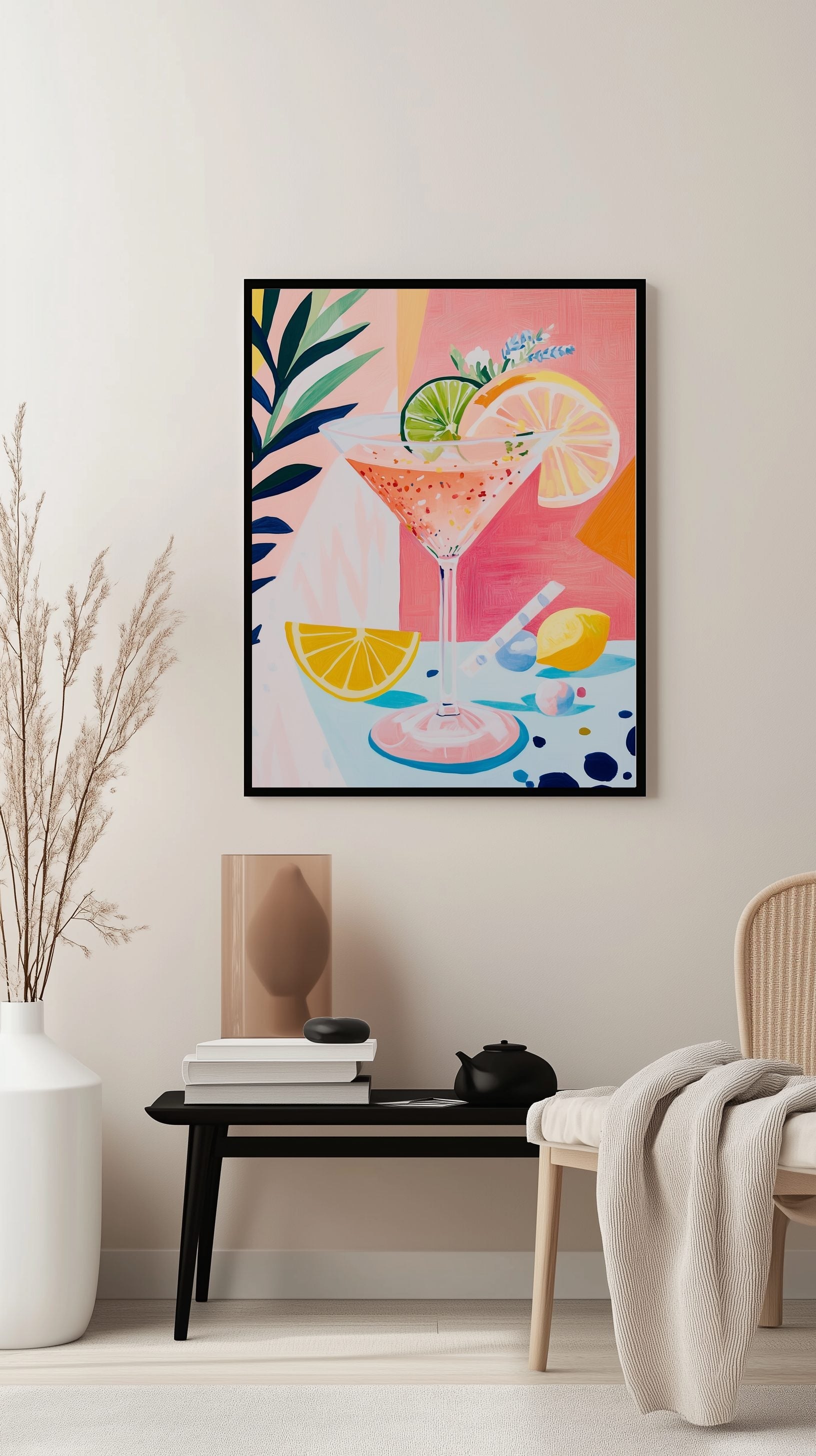 Folk Art Martini Poster
