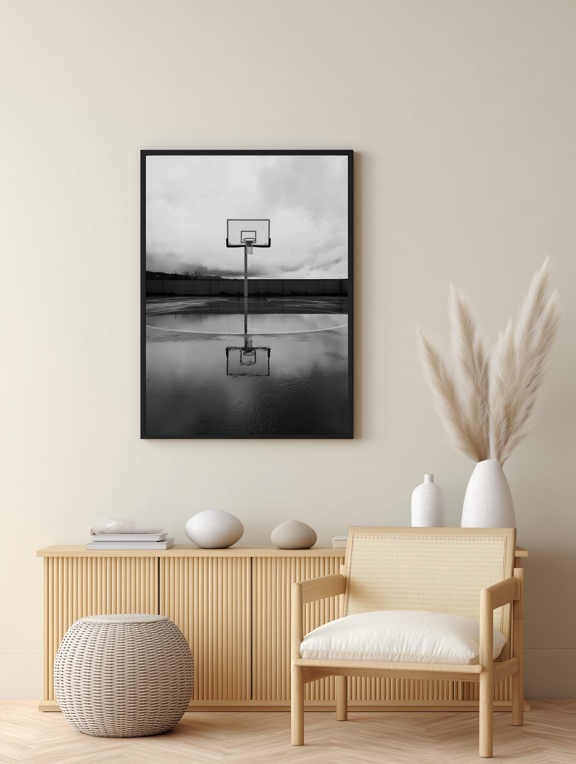 Minimalist Basketball Court Poster