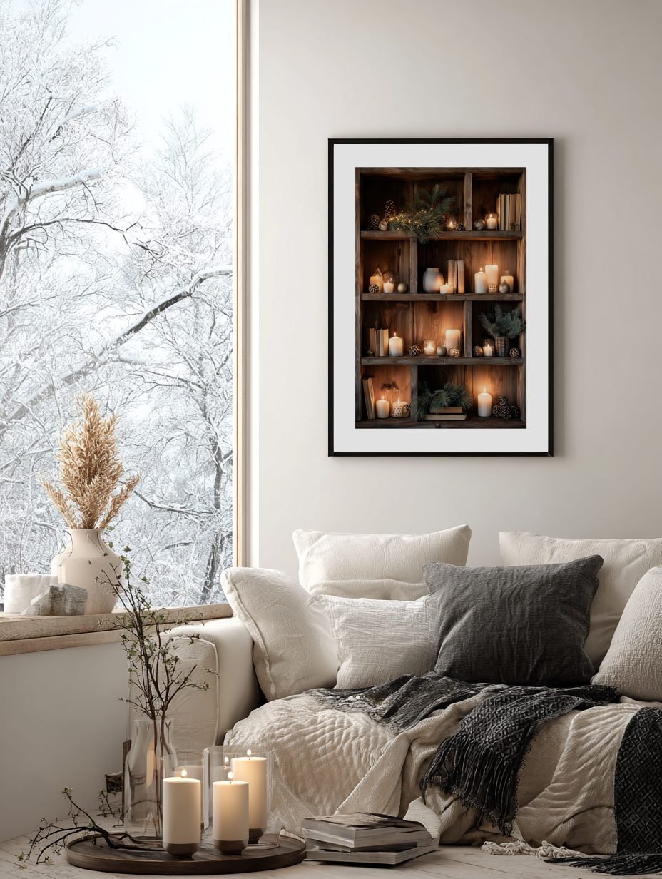 Cozy Winter Shelf Poster