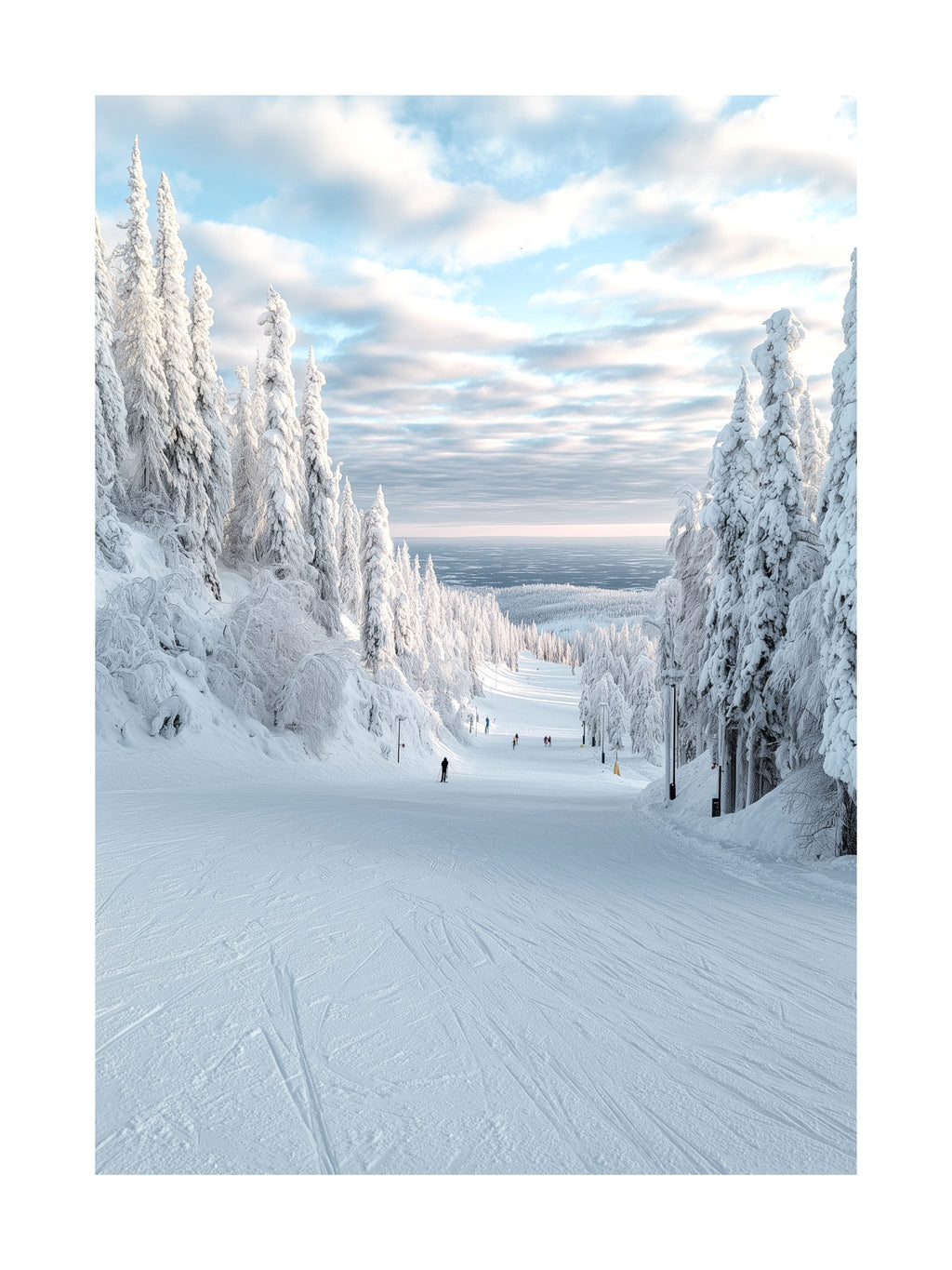 Ski Slope Morning Light Poster