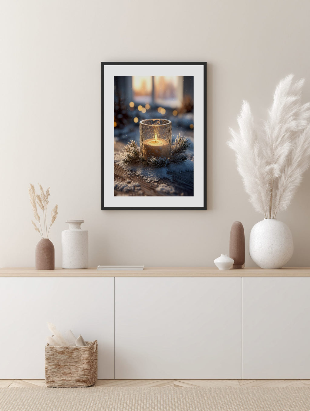Winter Candle Glow Poster