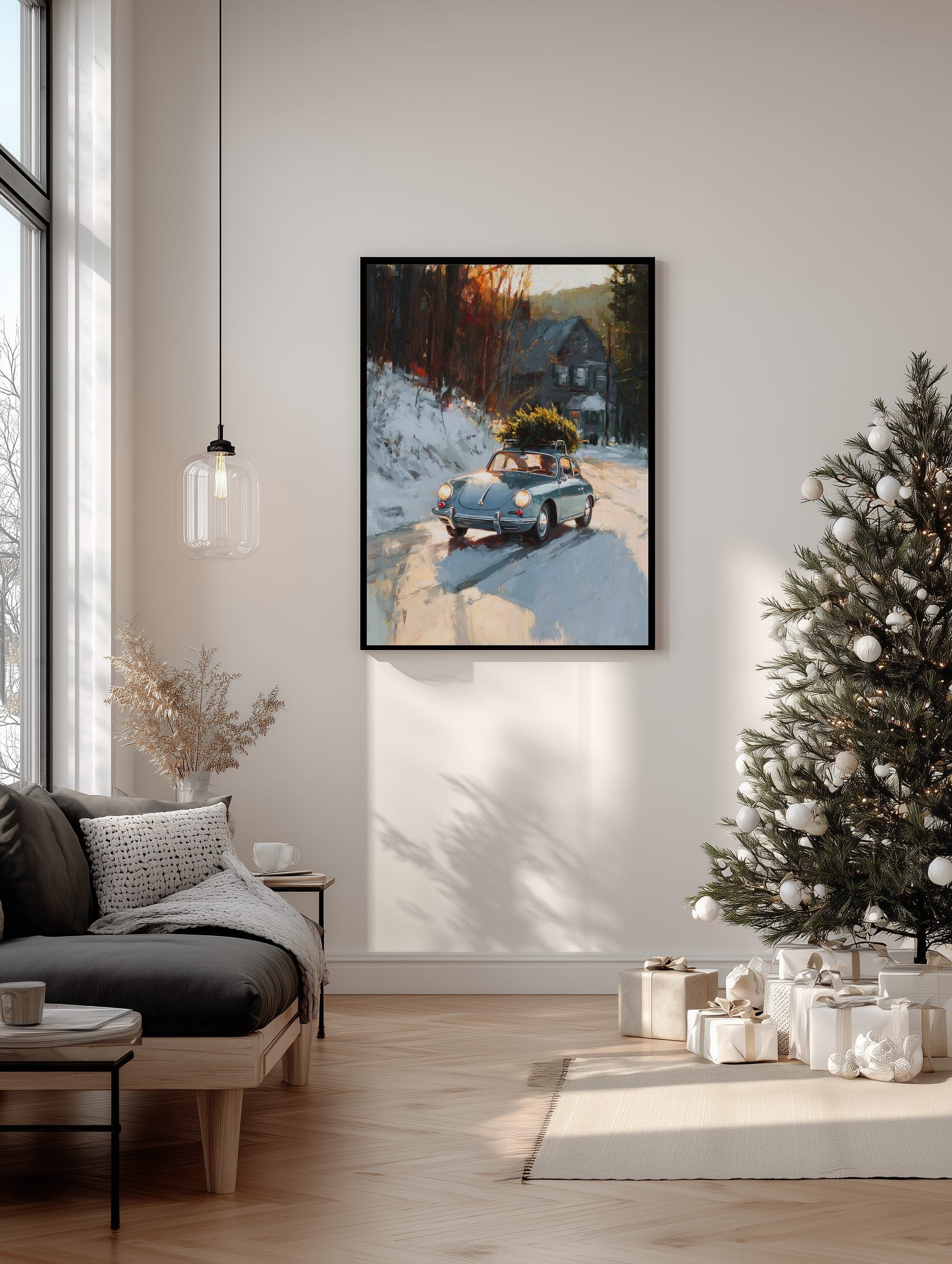 Classic Porsche Christmas Drive Poster