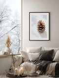 Snow Pinecone Poster