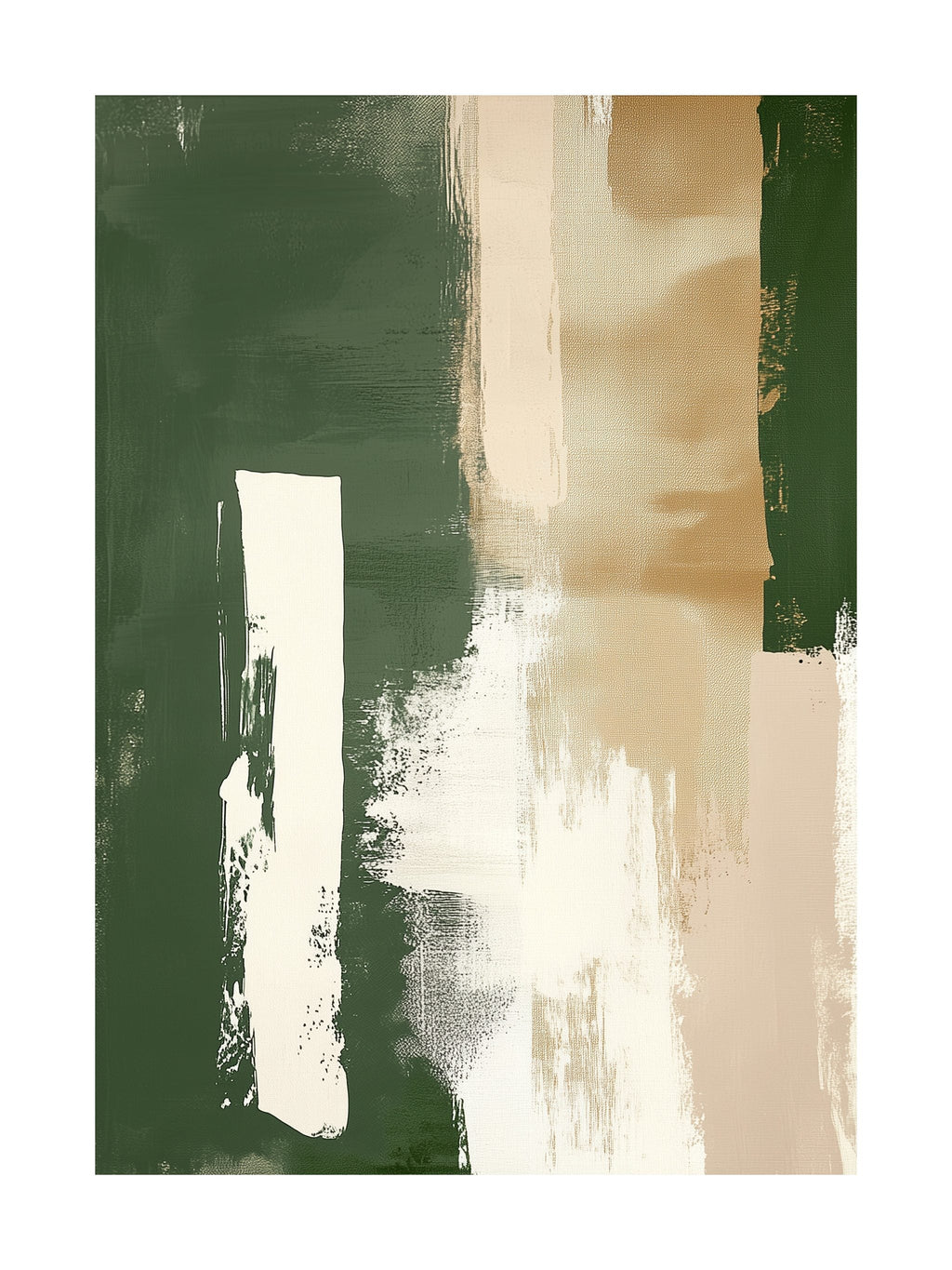 Olive & Sand Abstract Poster