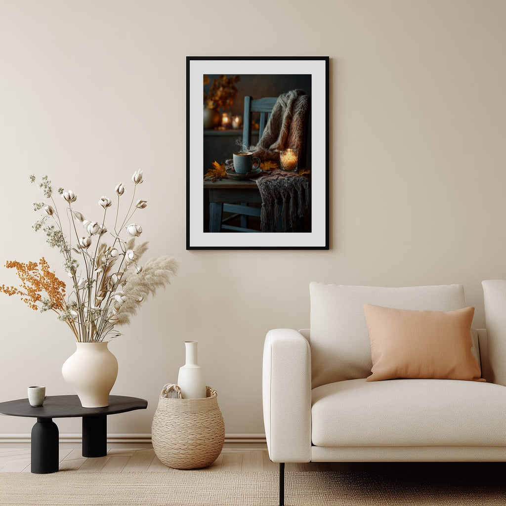 Cozy Coffee & Candle Poster