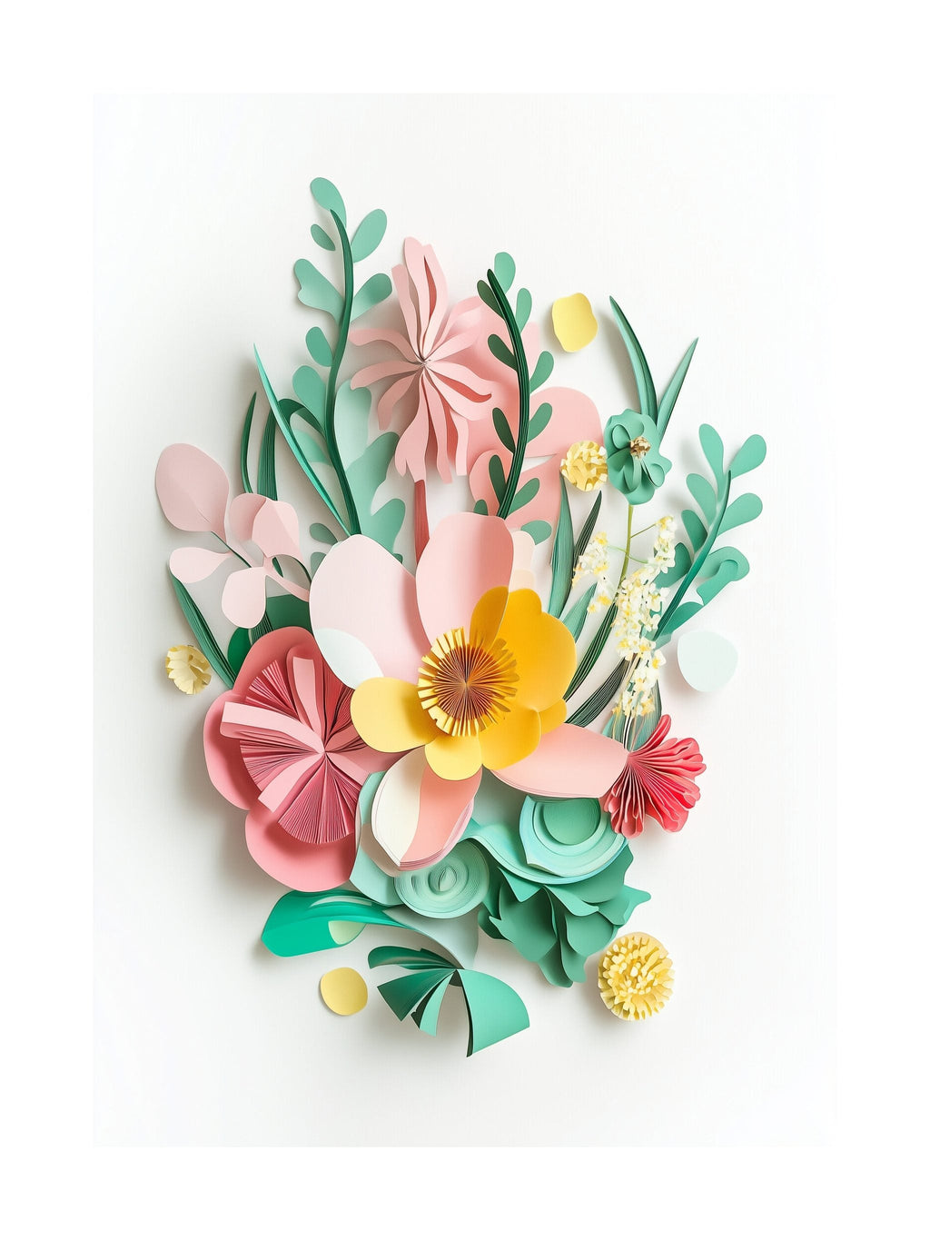Spring Paper Flowers Poster