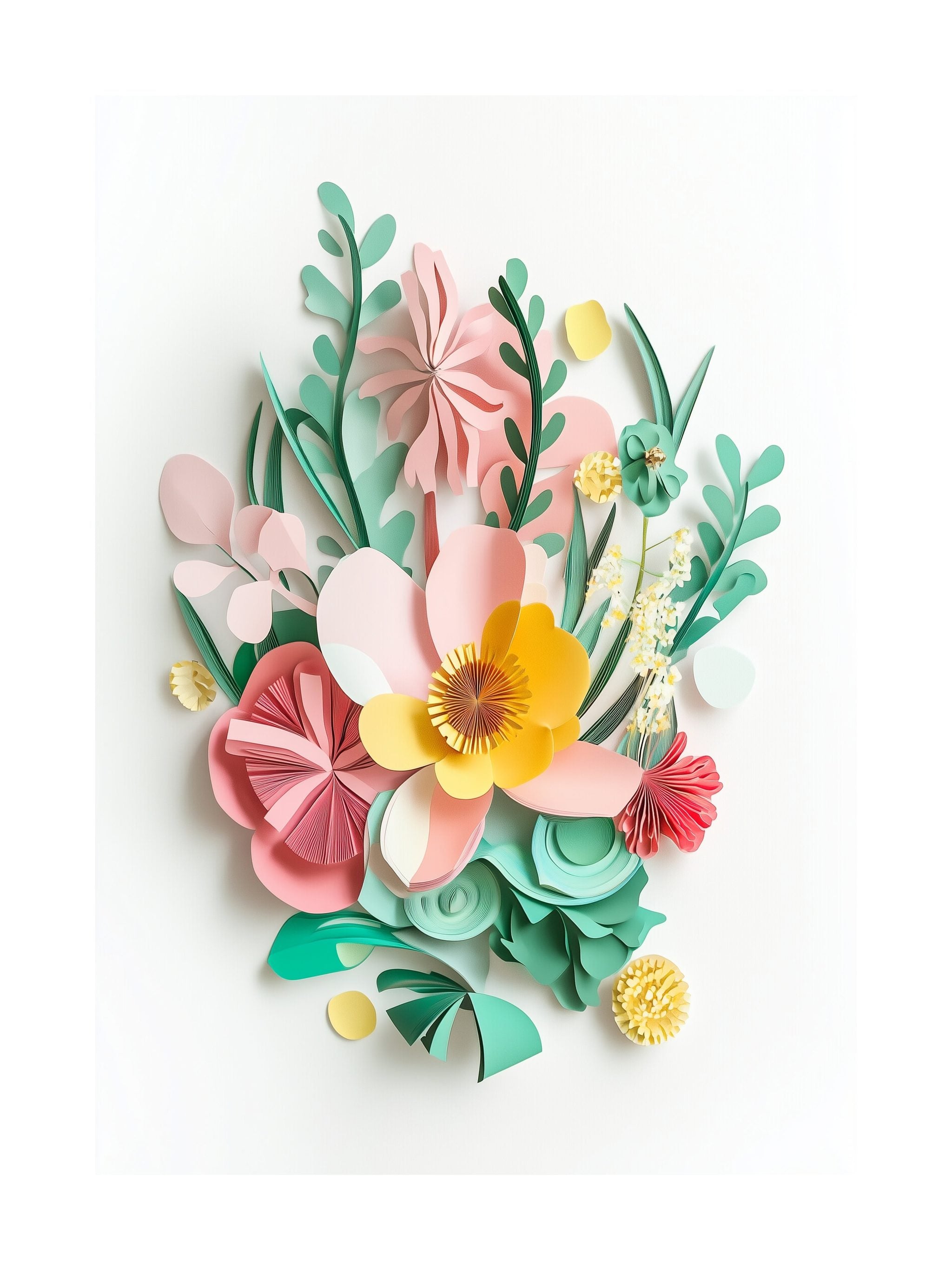 Spring Paper Flowers Poster