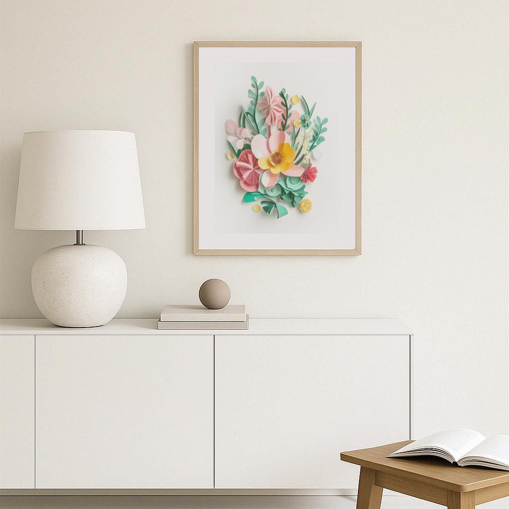 Spring Paper Flowers Poster