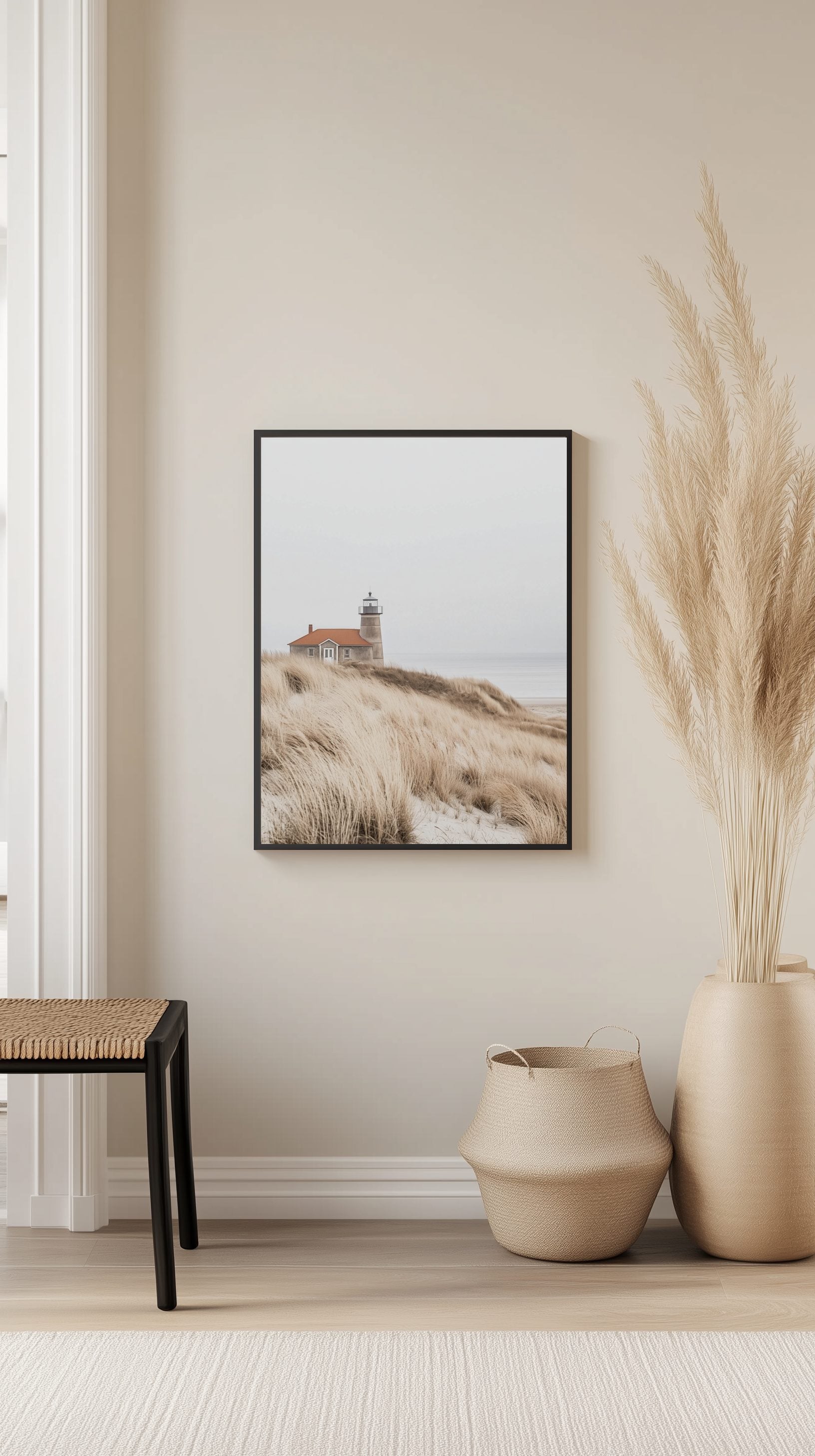 Nordic Lighthouse Dunes Poster