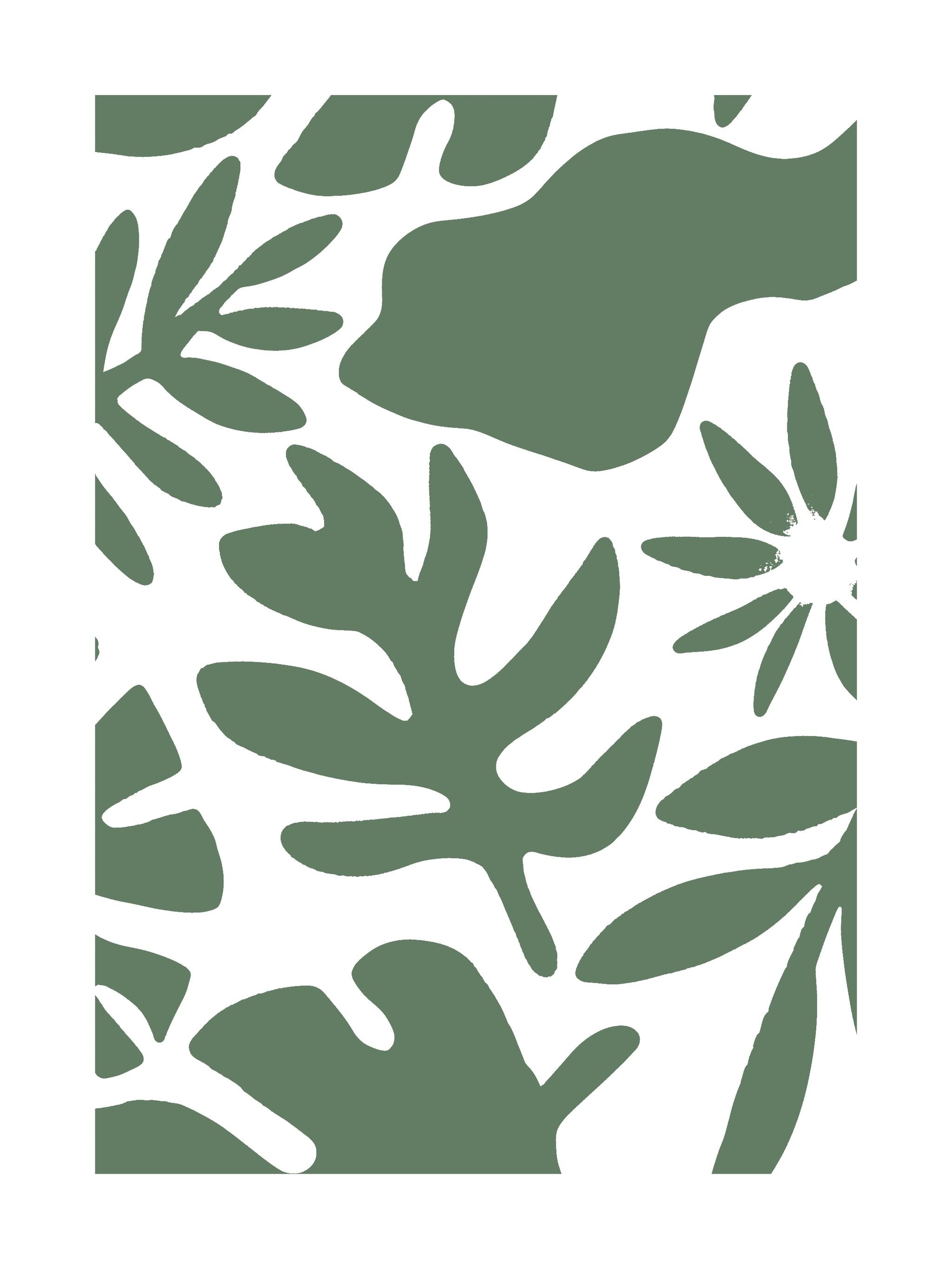 Green Botanical Cutout Poster