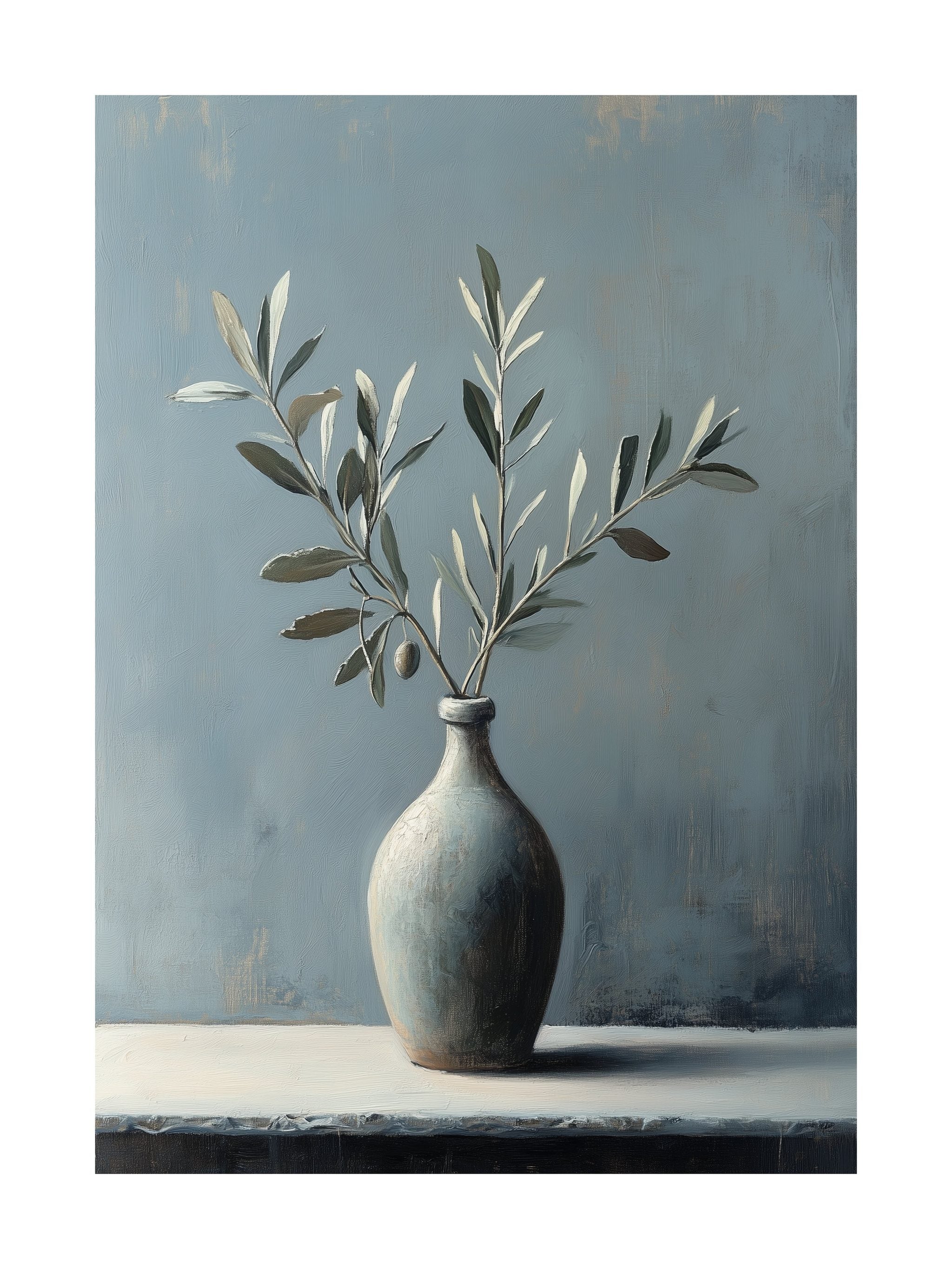 Vase with Olive Branches Poster