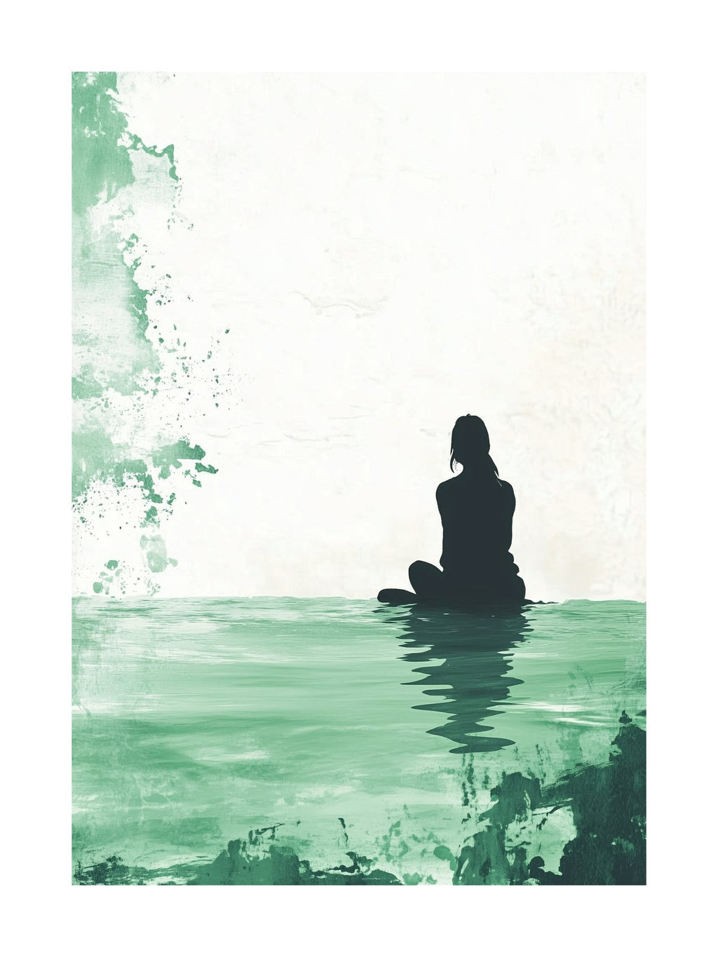 Green Silence Watercolor Poster