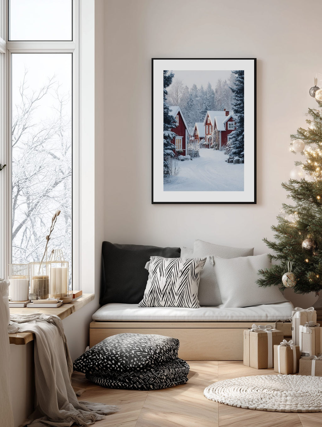 Swedish Winter Village Poster