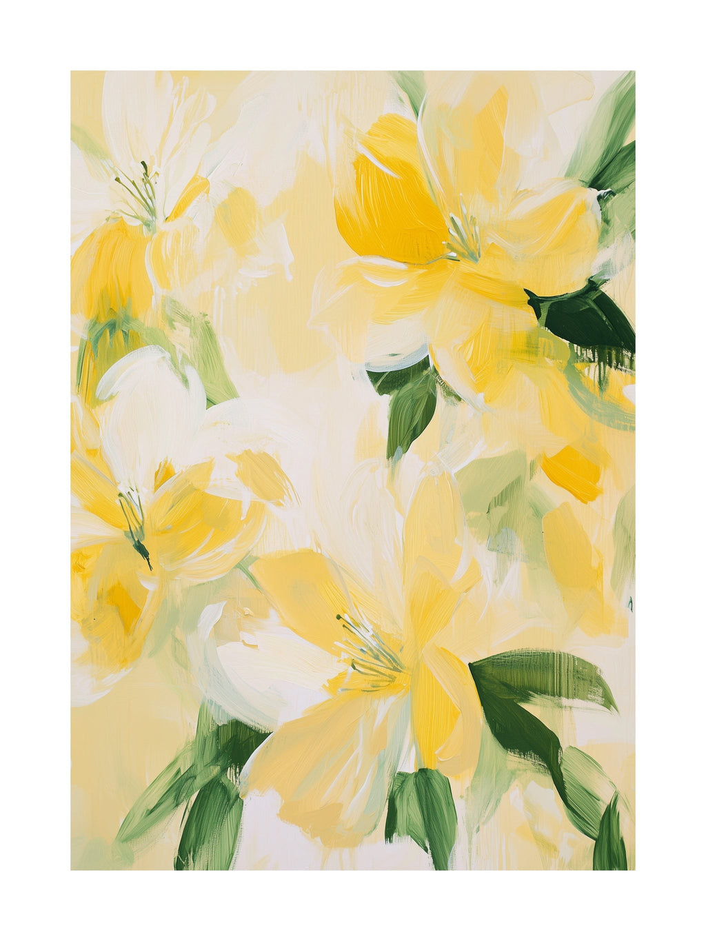 Yellow Bloom Abstraction Poster
