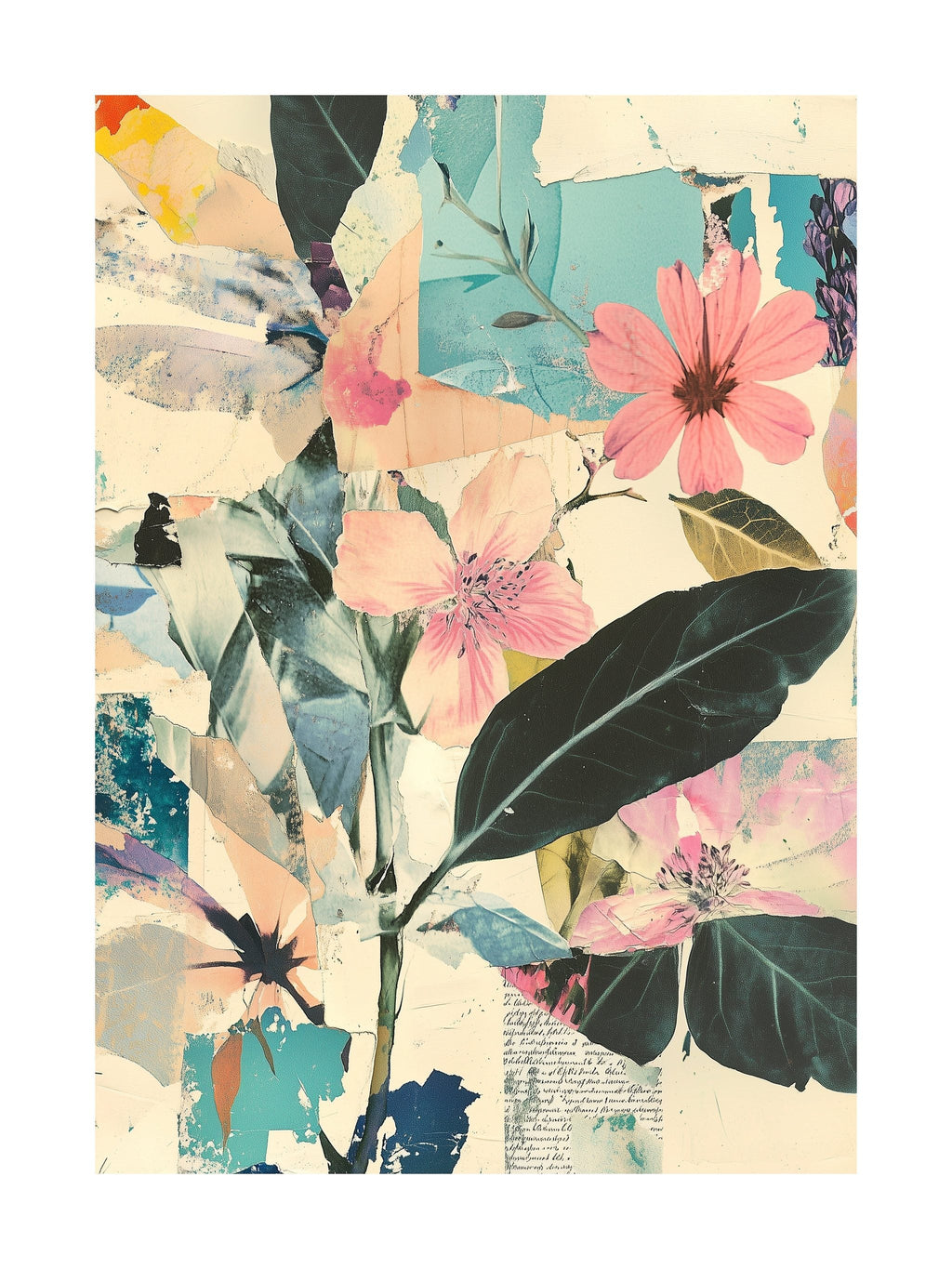 Vintage Bloom Collage Poster