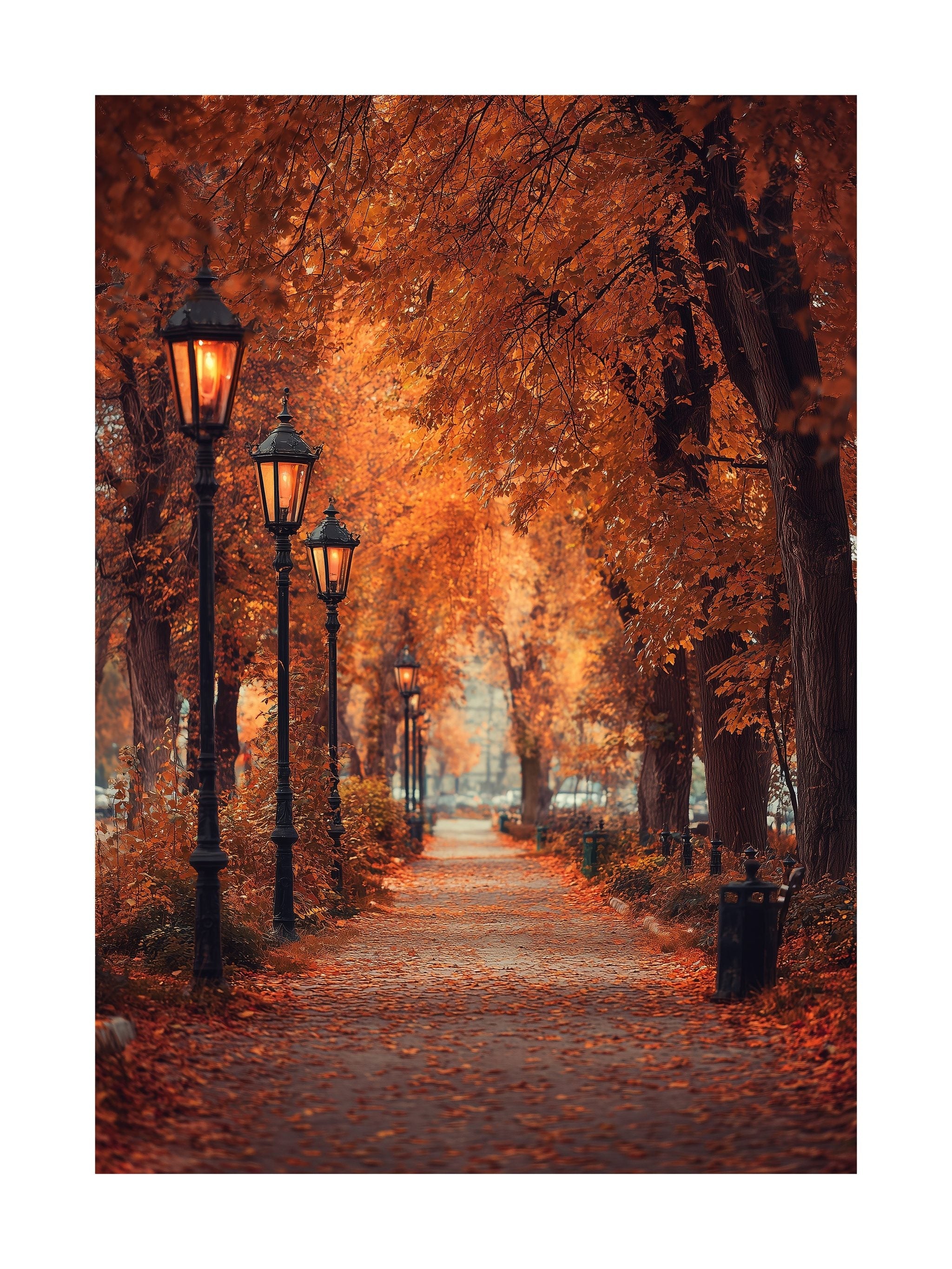 Autumn Park Path Poster