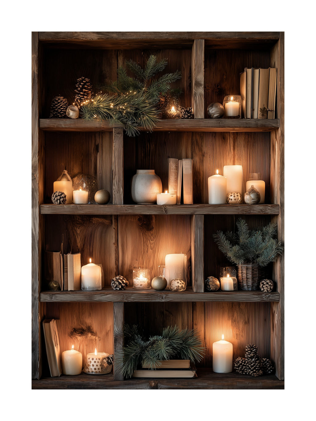 Cozy Winter Shelf Poster