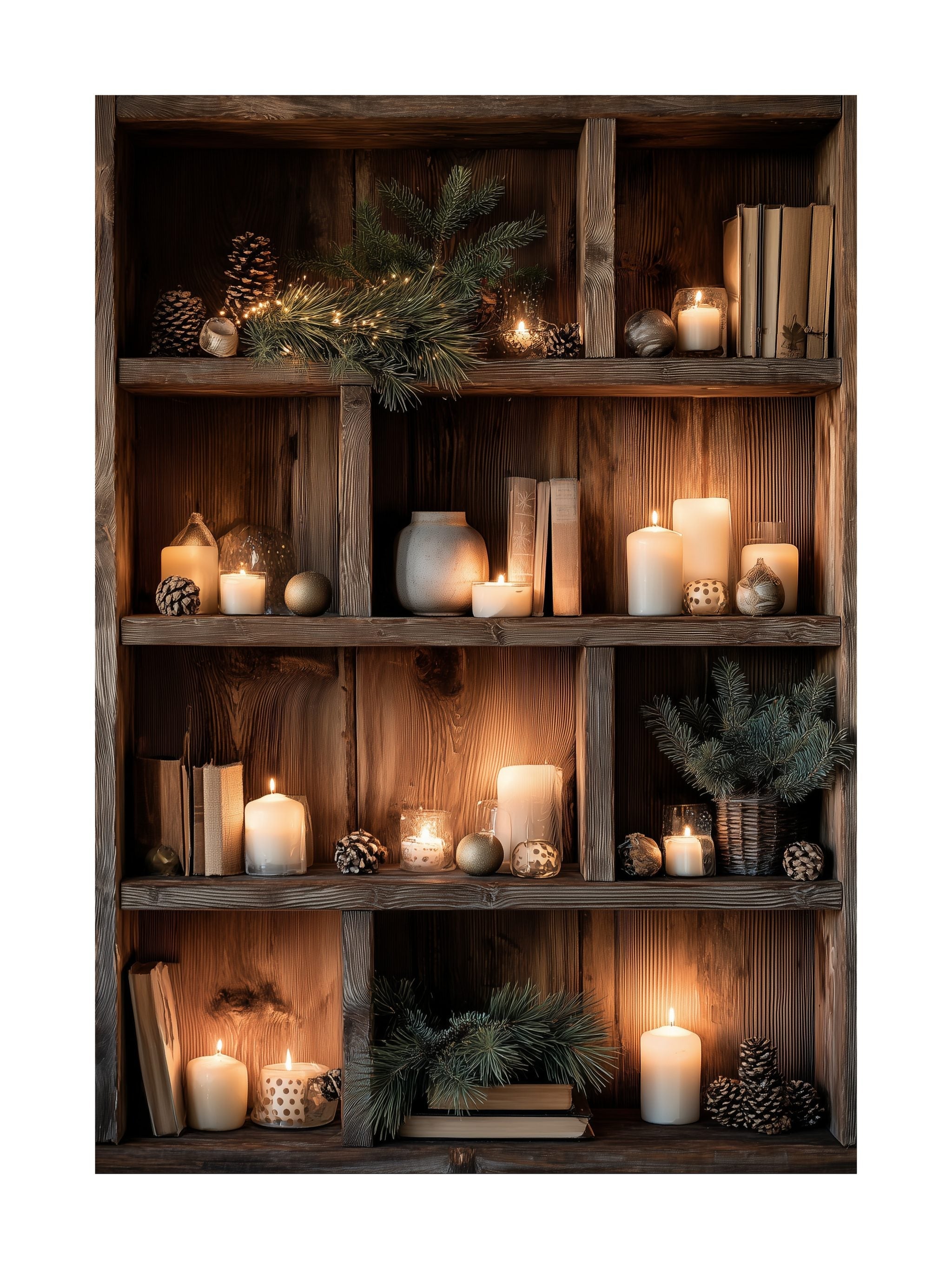 Cozy Winter Shelf Poster