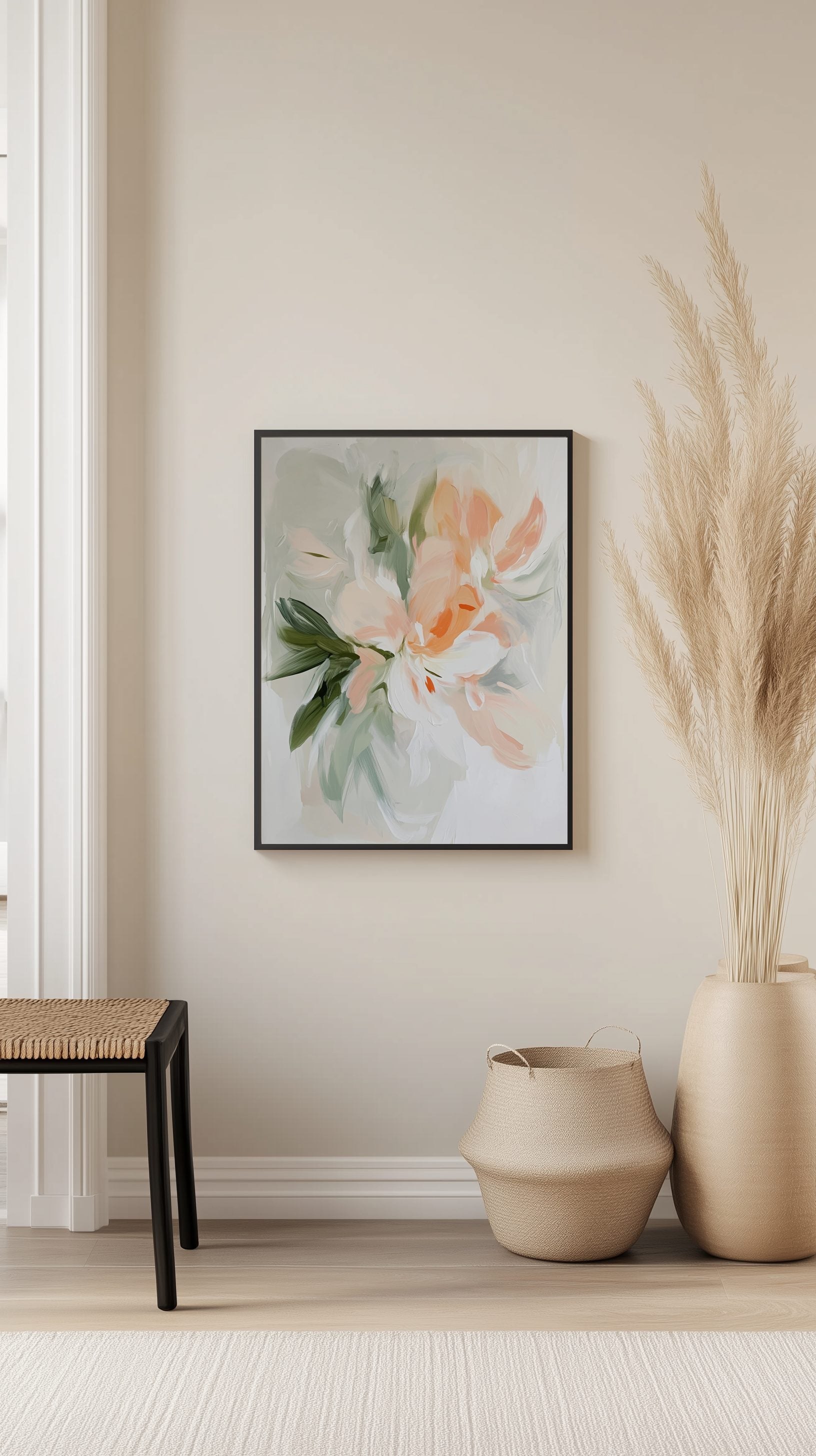 Peach Bloom Abstract Floral Poster