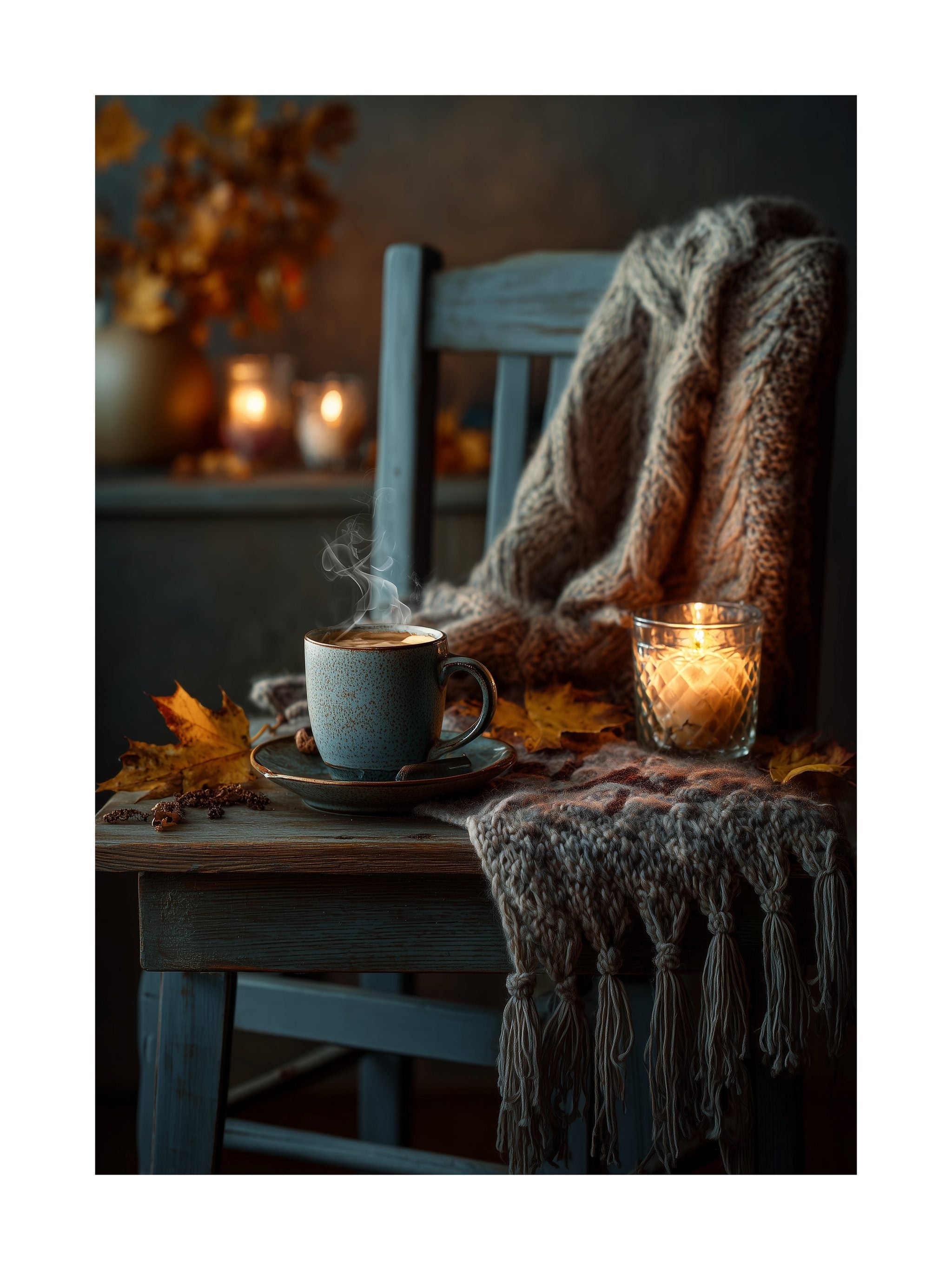 Cozy Coffee & Candle Poster