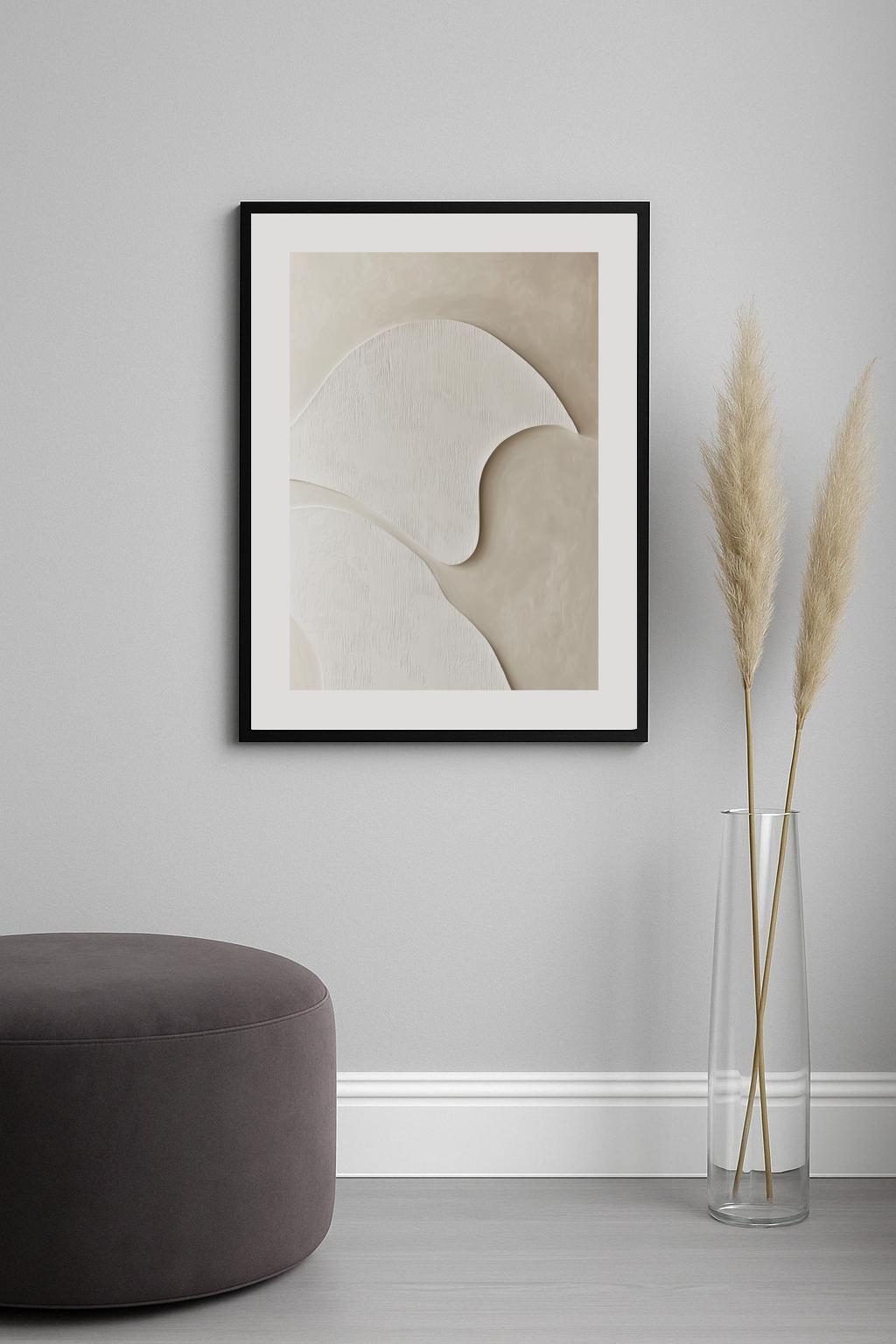 Curved White Forms Poster
