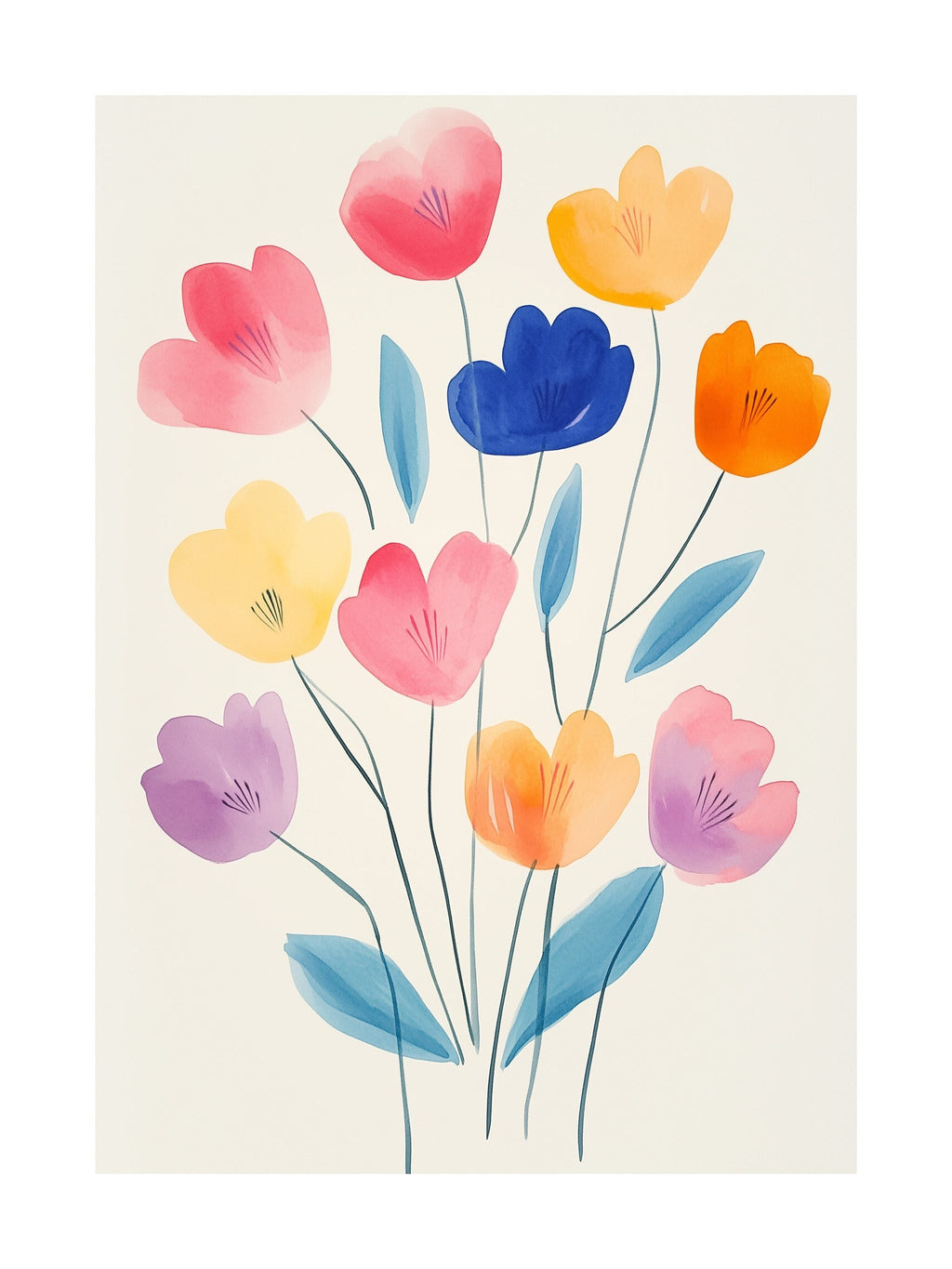 Whimsical Tulip Trio Poster