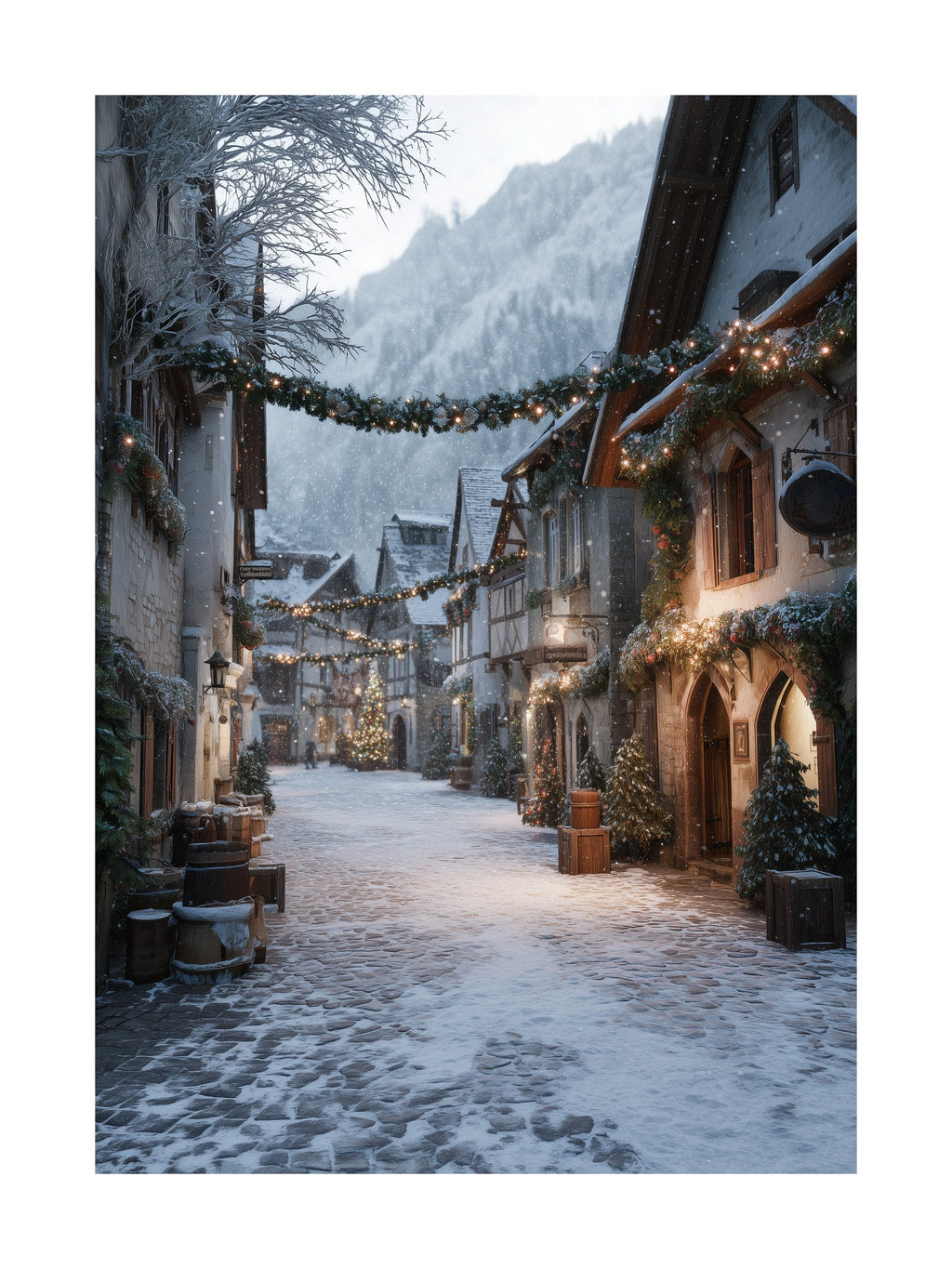 Christmas Village Street Poster