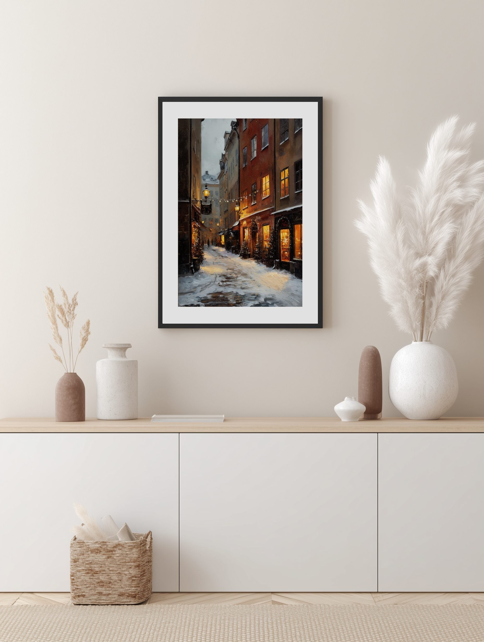 Stockholm Winter Street Poster