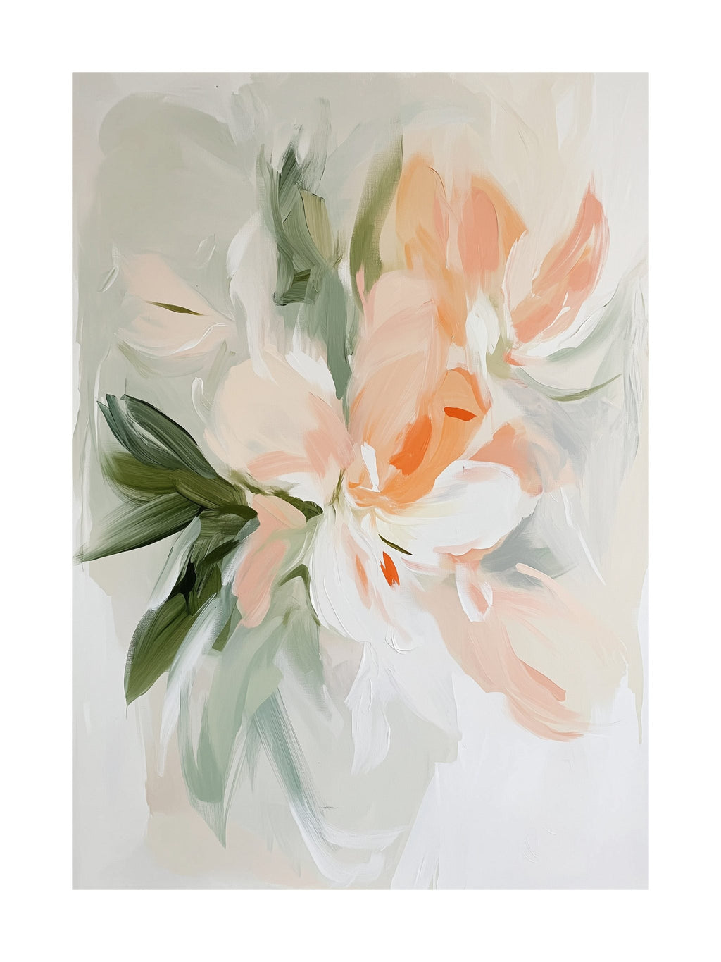 Peach Bloom Abstract Floral Poster