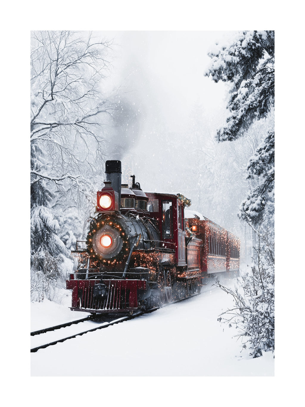 Christmas Train Through the Snow Poster