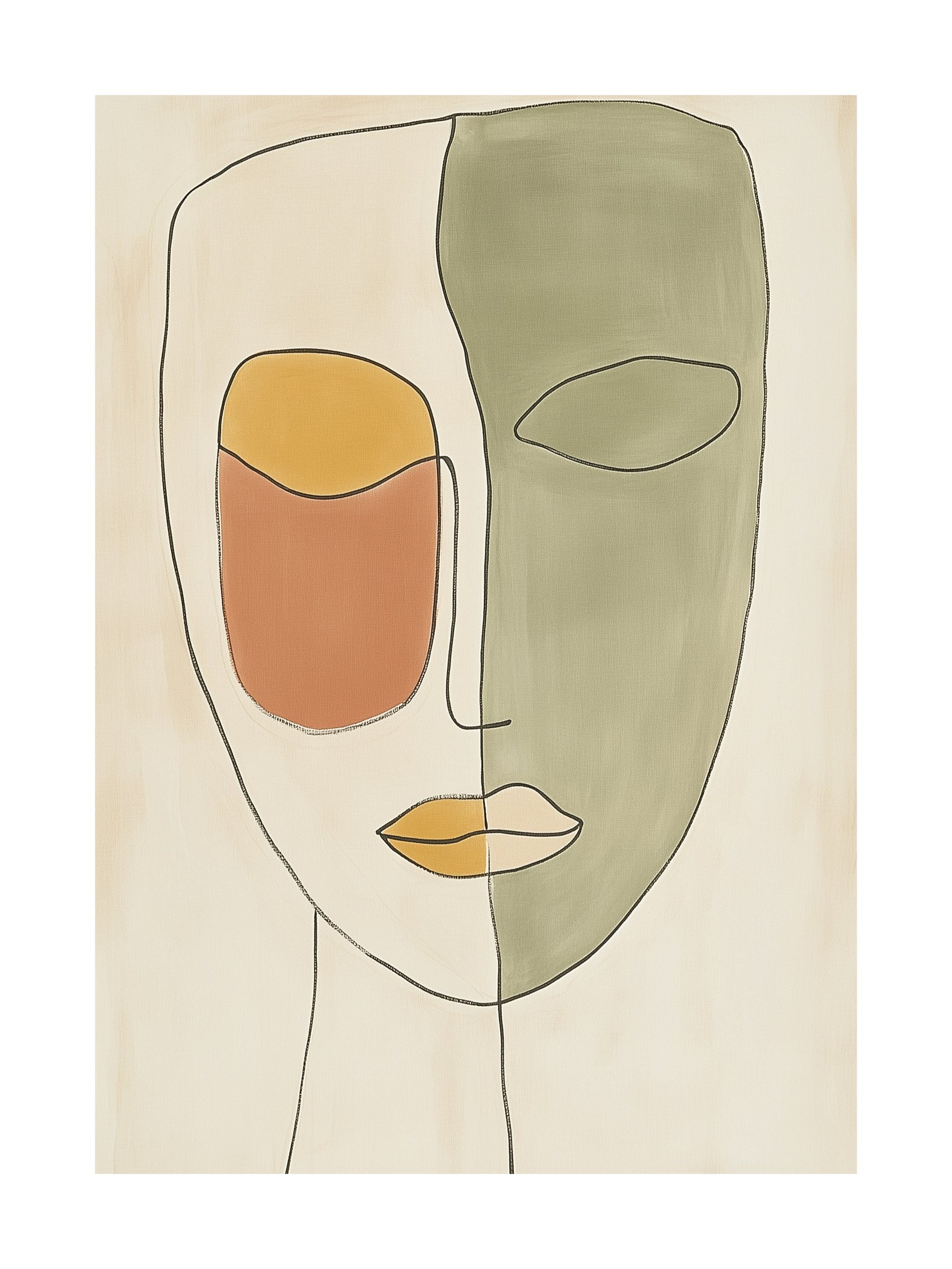 Boho Abstract Face Poster