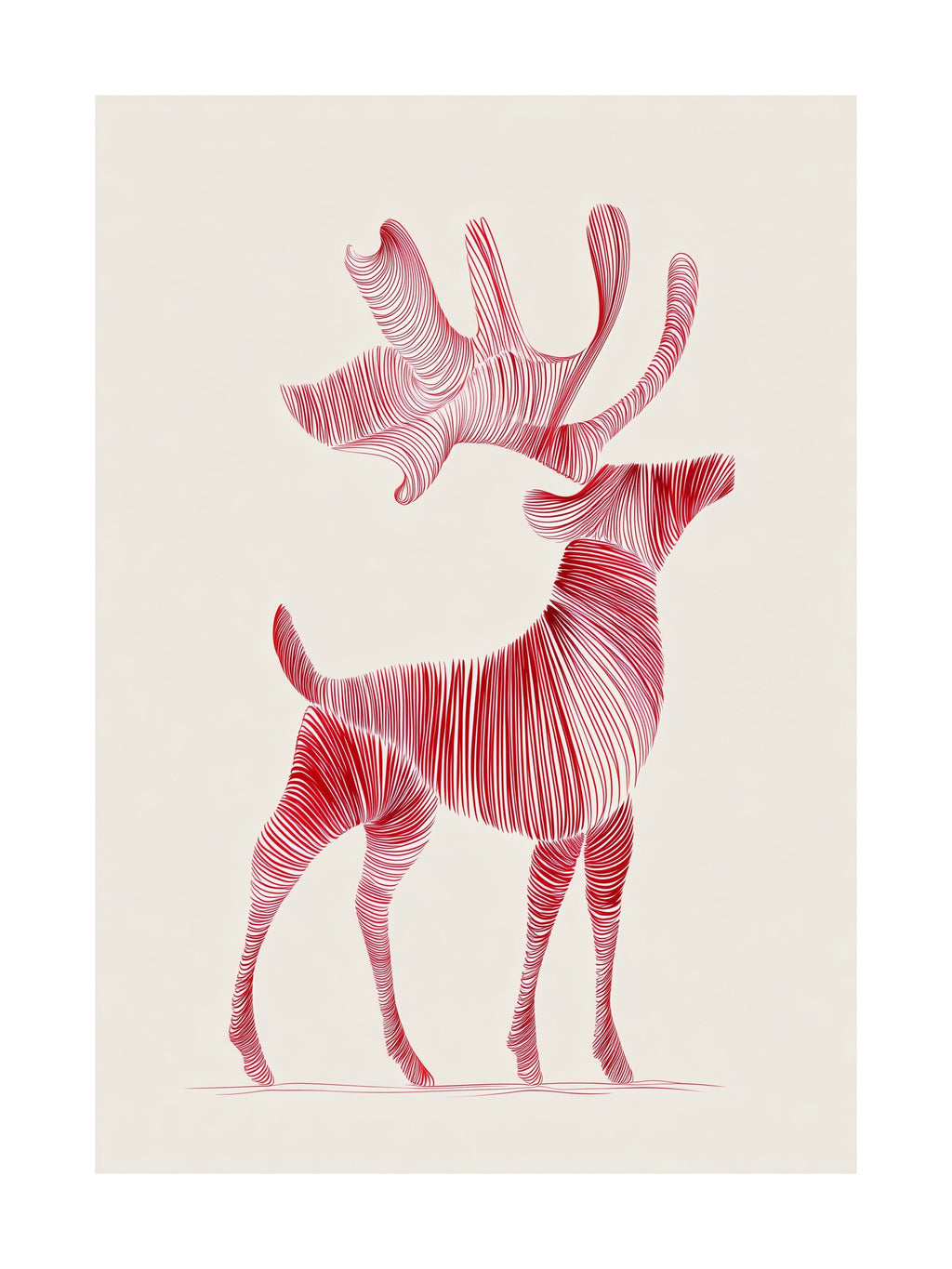 Abstract Reindeer Lines Poster