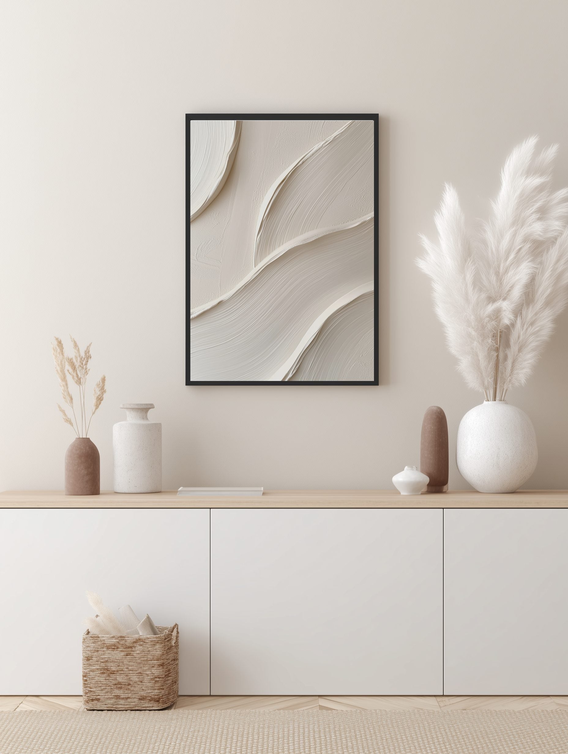 White Curve Abstract Poster