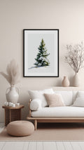 Snowy Pine Tree Poster