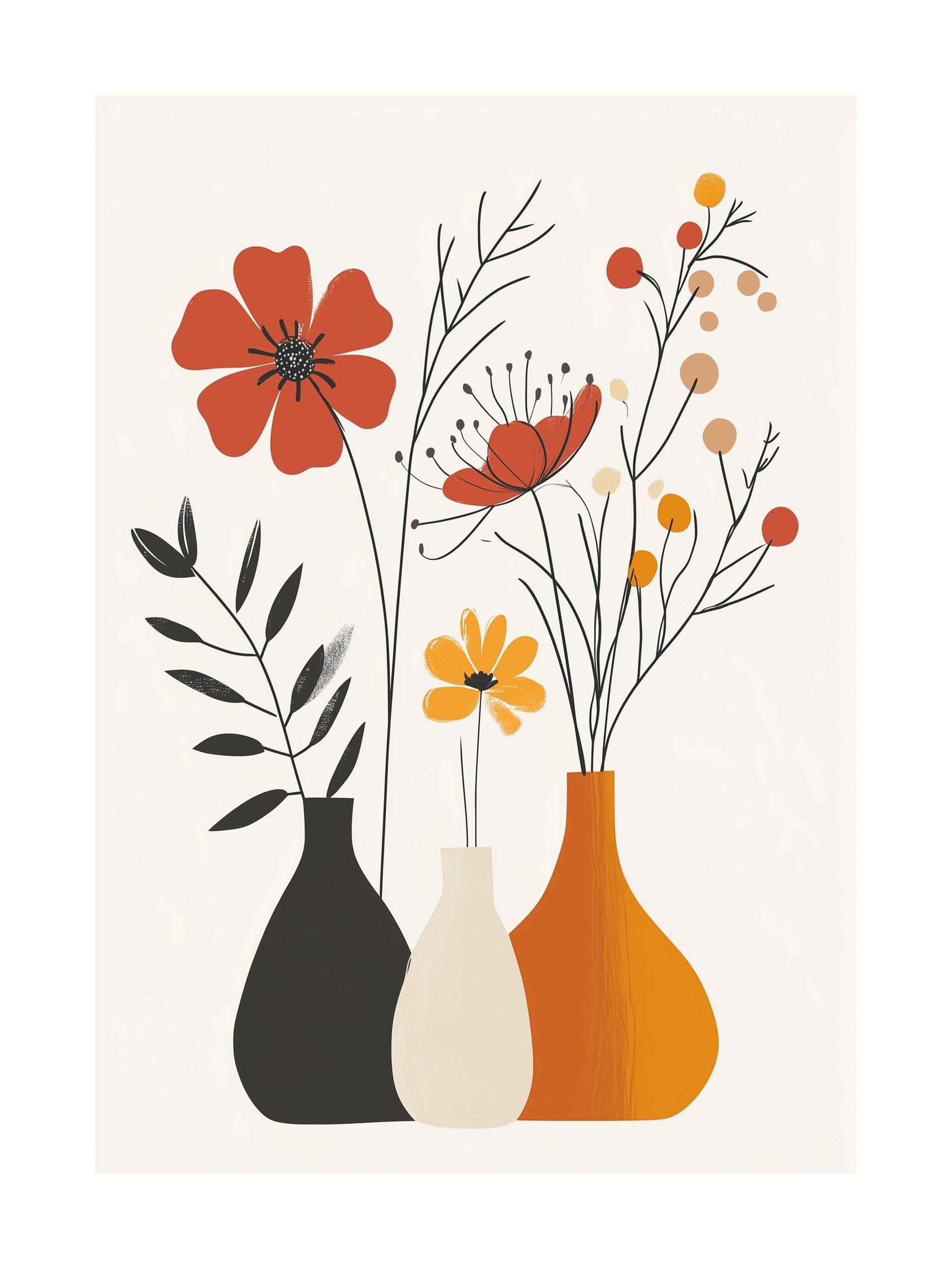 Minimal Floral Lines Poster