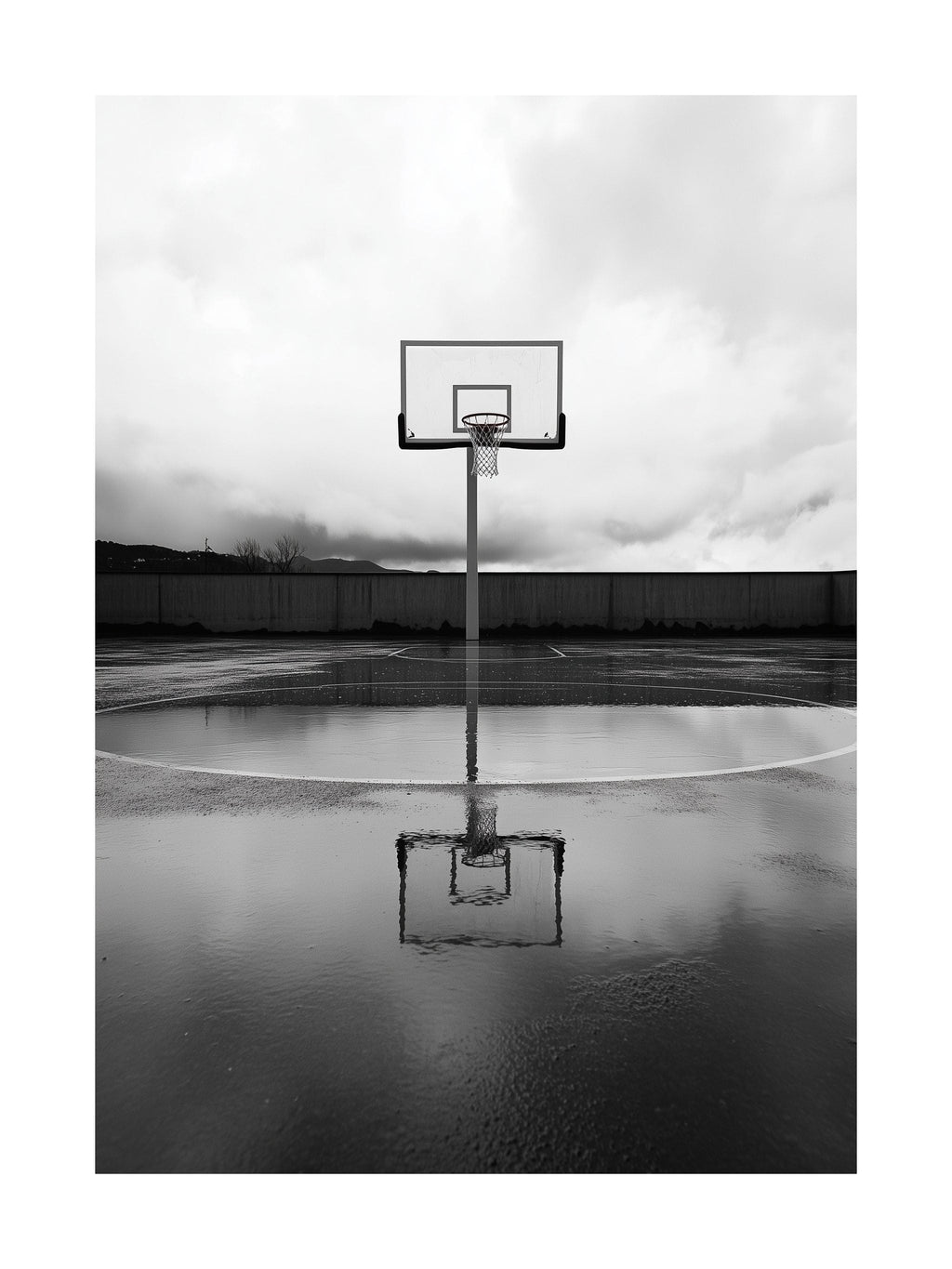 Minimalist Basketball Court Poster